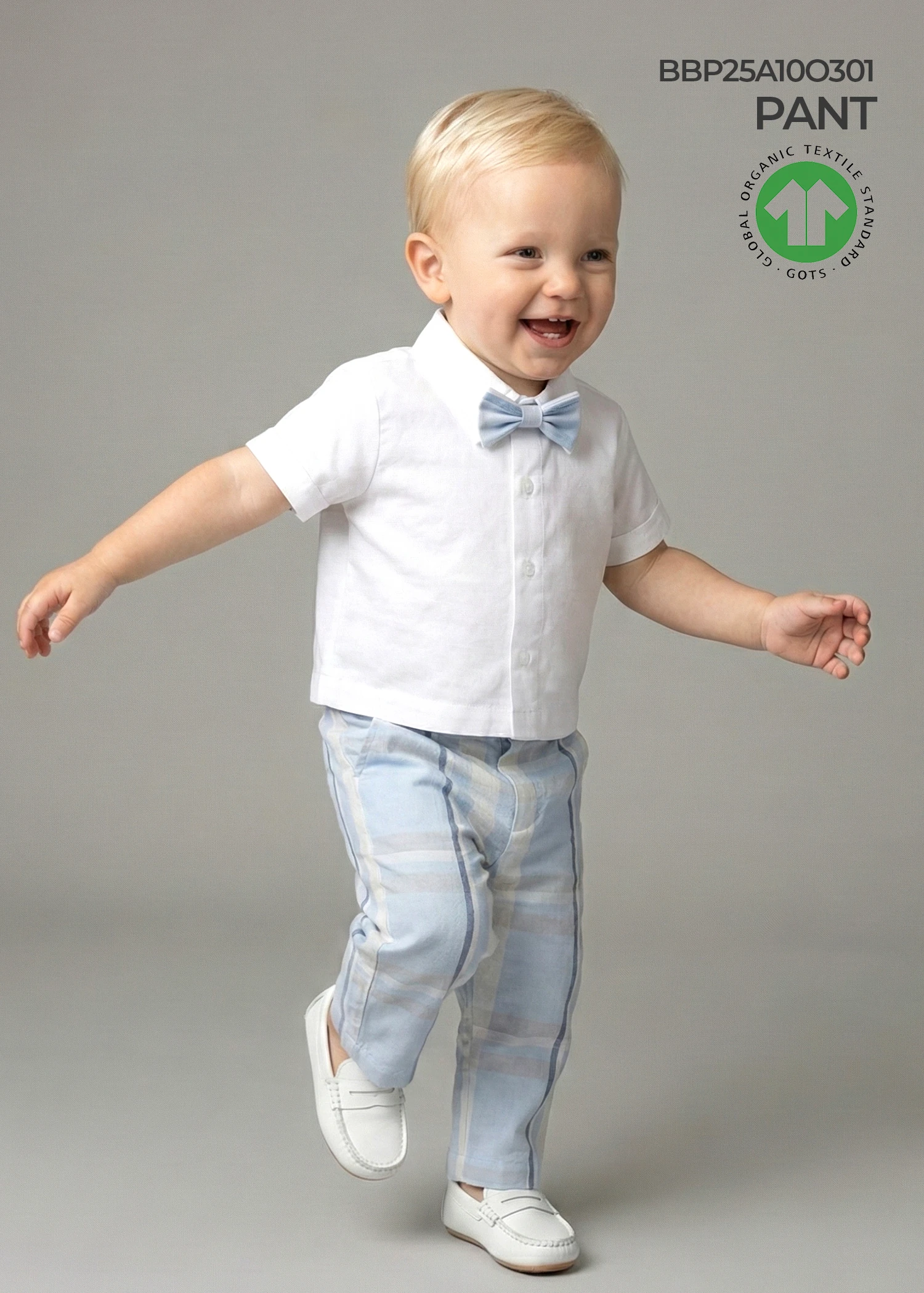 Organic Blue Plaid Classic Baby Boys' Pants