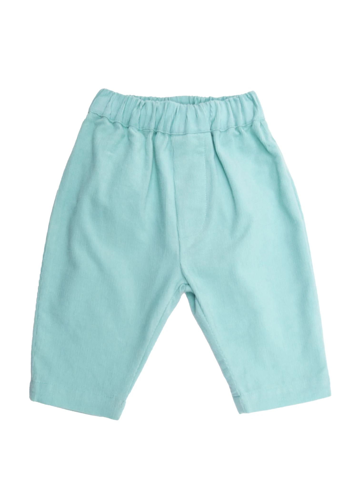 Kadife Beli Lastikli Turkuaz Kışlık Erkek Bebek Pantolon