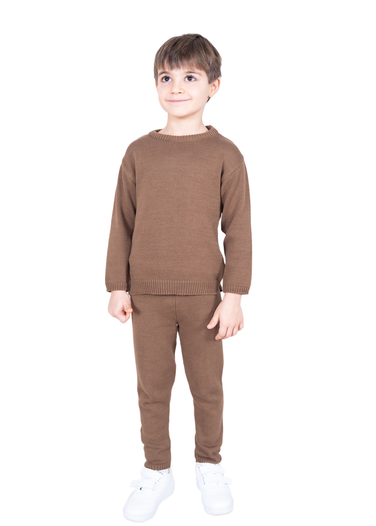 Organic Cotton Winter Brown Unisex Little Kids Knitwear Sweater