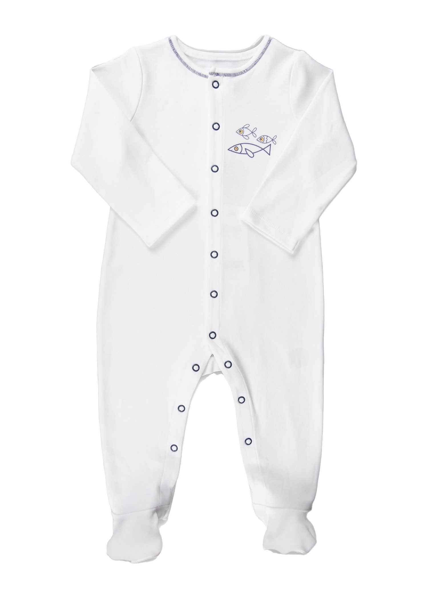 Organic Fish Printed Baby Boy Rompers