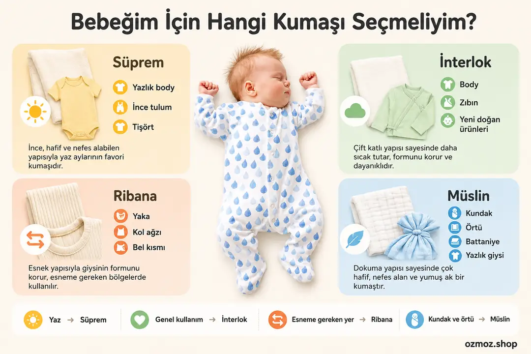 Hızlı bilgi: Genel olarak kumaş cinslerine göre kullanım yerleri.