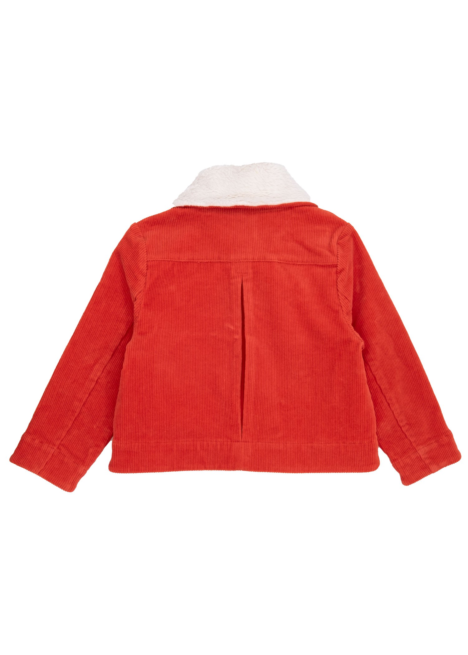 Cotton Corduroy Sports Cut Plush Collar Orange Winter Girls' Coat