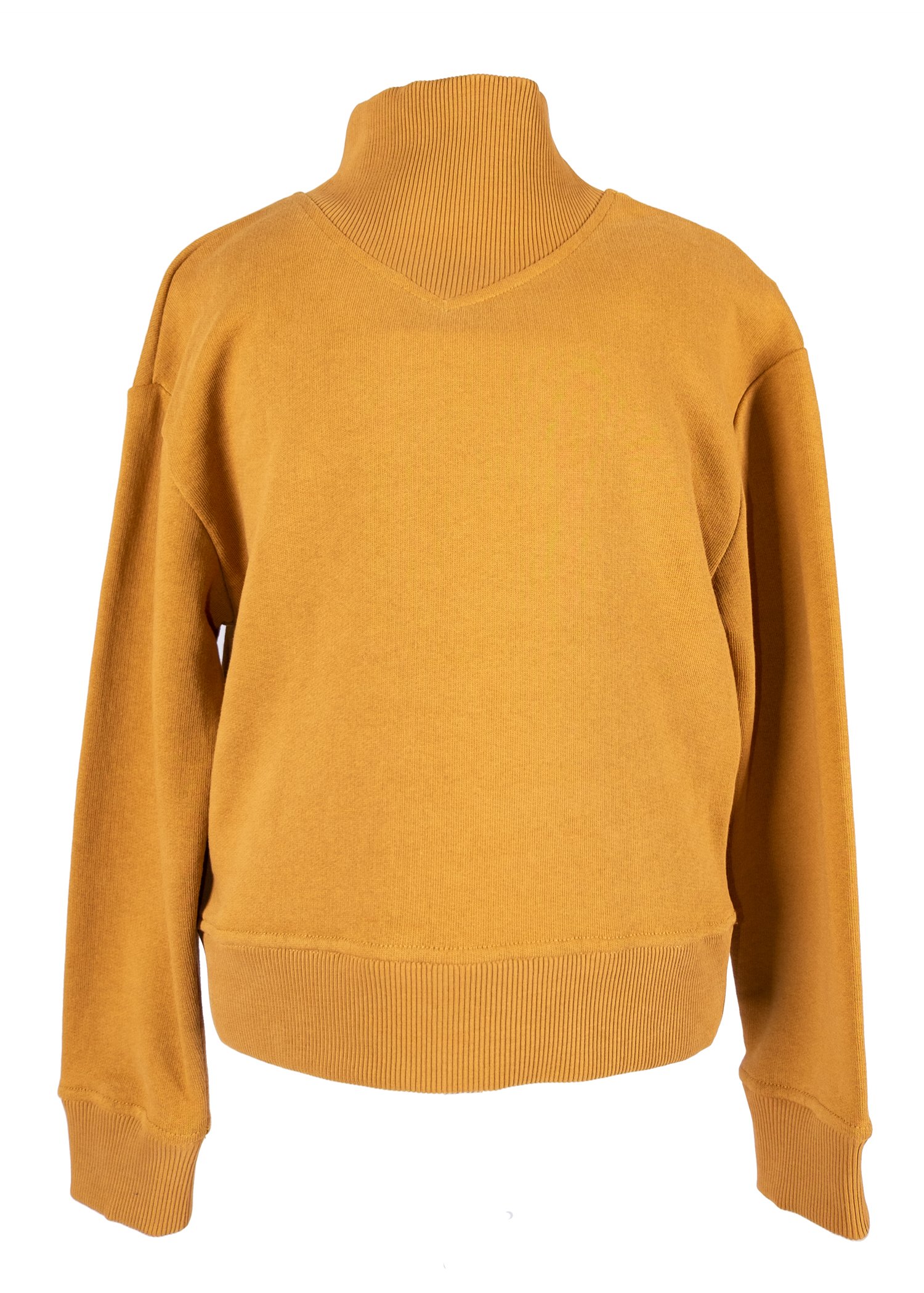 Organic Turtleneck Light Brown Winter Girl's Sweatshirt