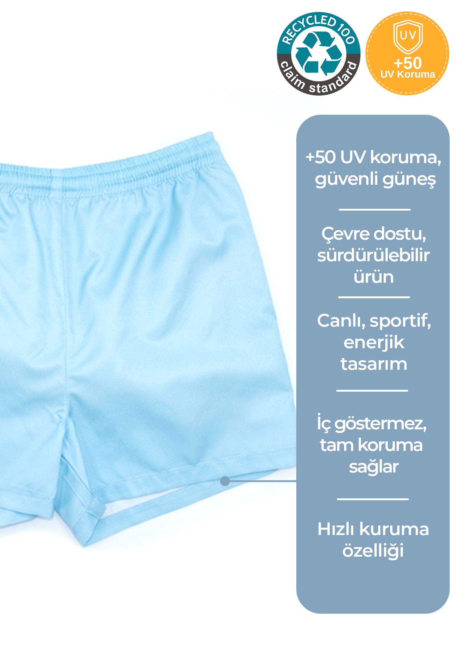 Mavi Recycle Erkek Çocuk Şort Mayo