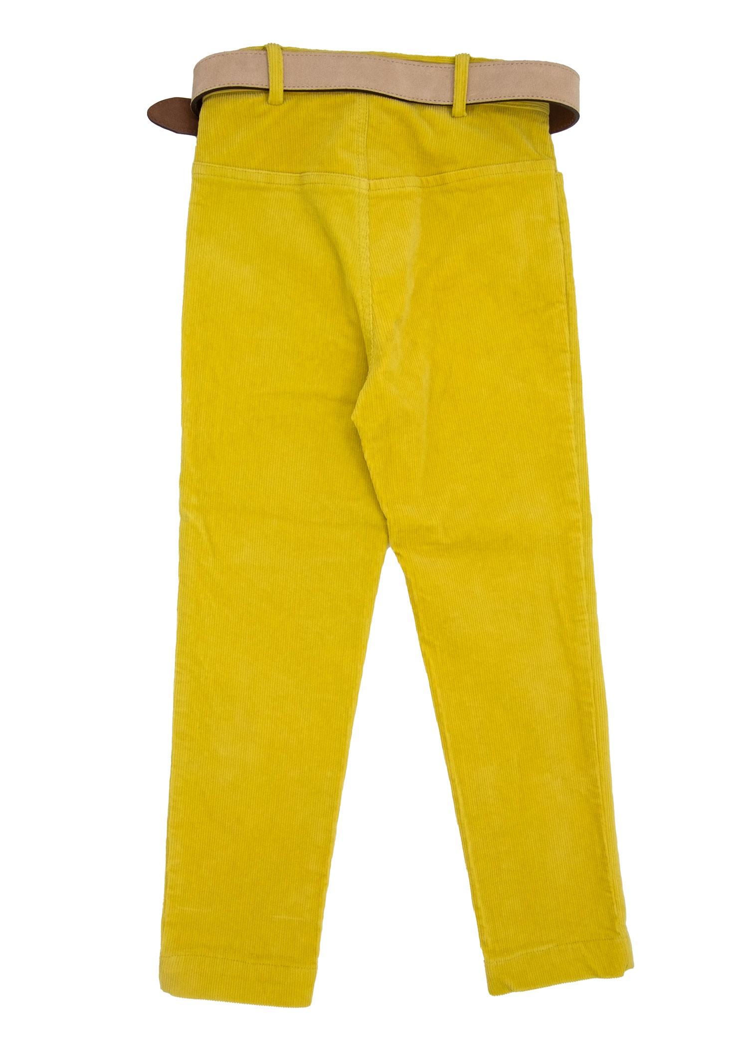 Corduroy Slim Cut Yellow Winter Unisex Kids Trousers