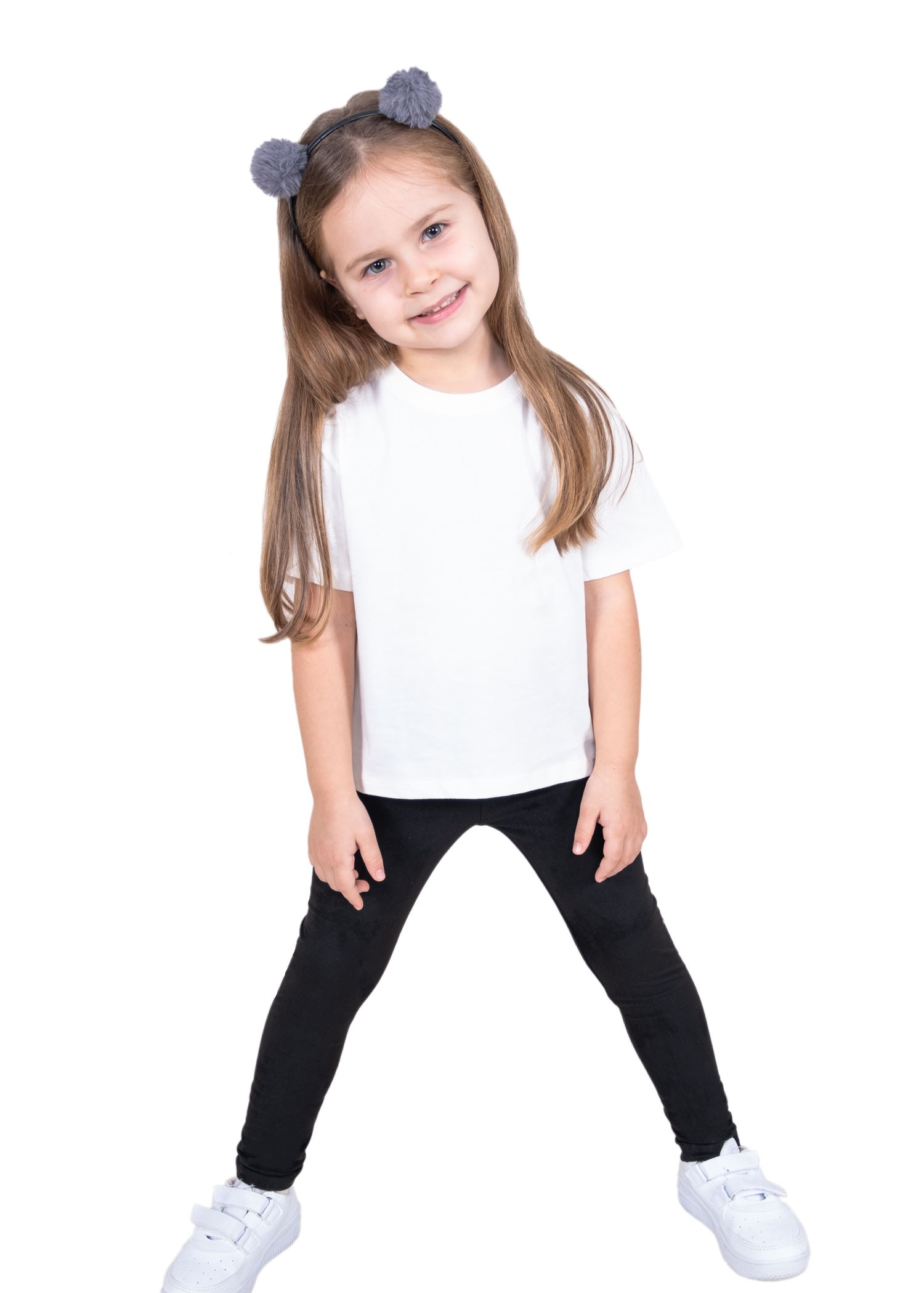 Suede Effect Black Winter Little Girl Tights