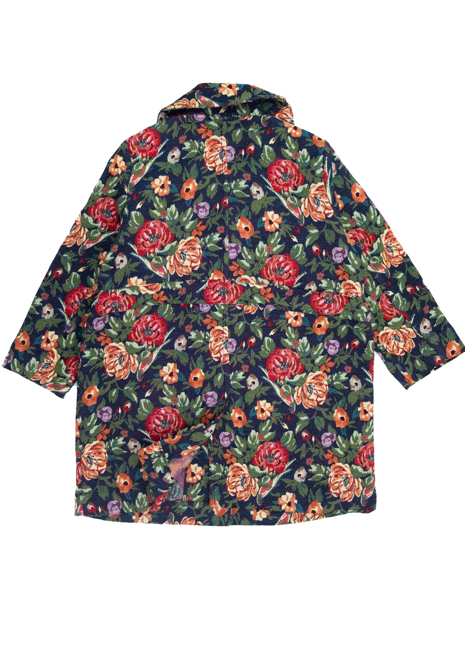 Jacquard Floral Winter Girls' Long Coat