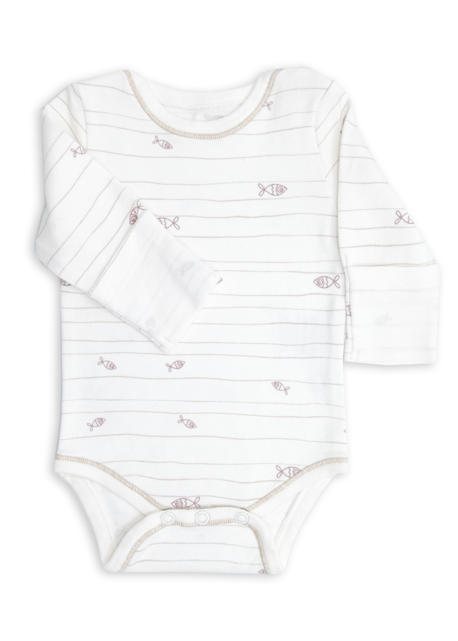 Clean and Safe Sterile Ready to Wear Organic Unisex Baby Body-Fish