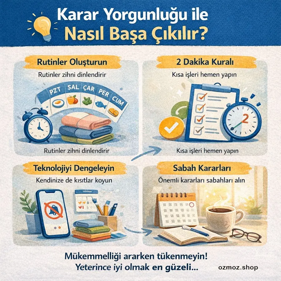 Karar yorgunluğuna karşı görsel rehberiniz yukarıda...