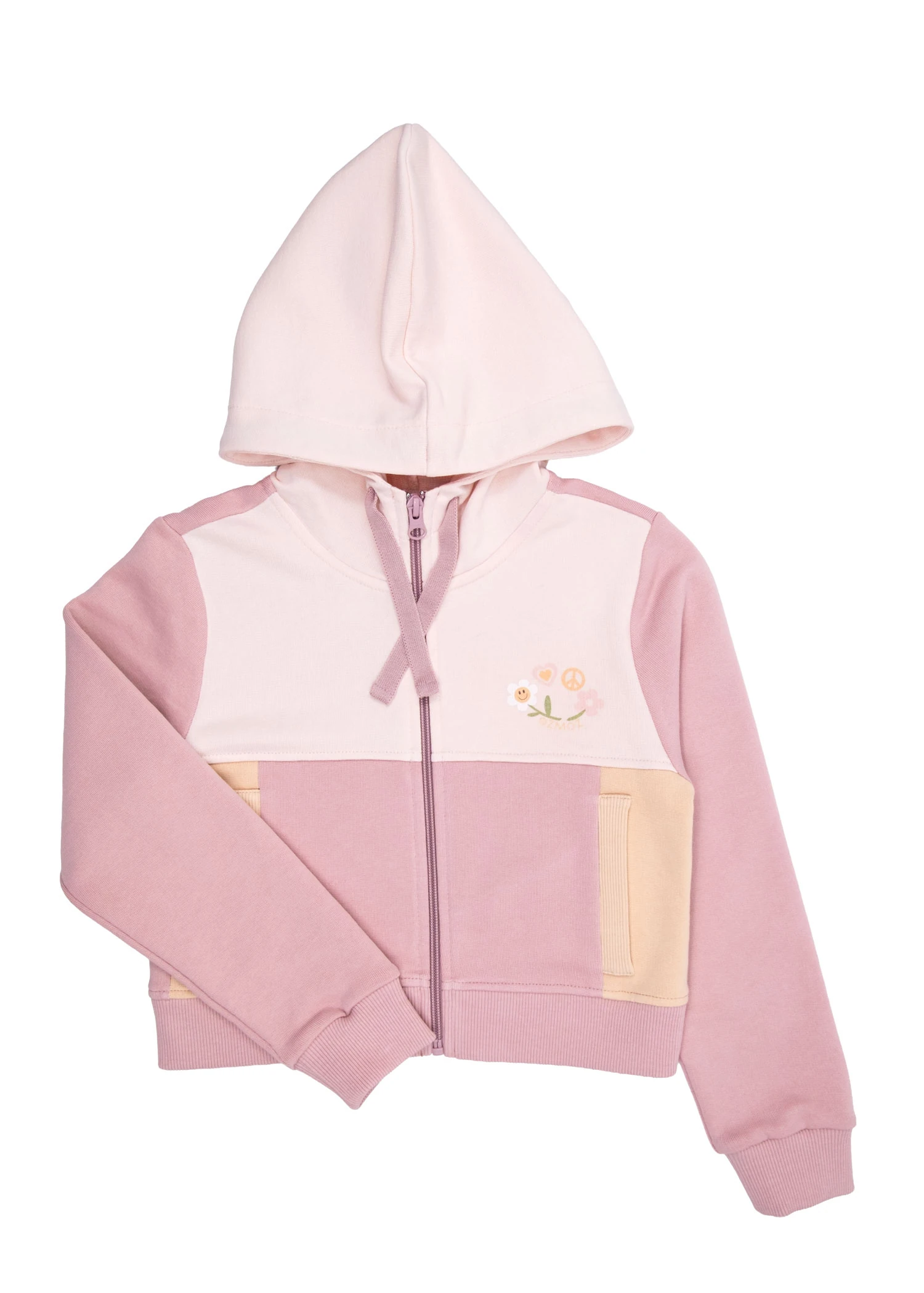 Organic Pale Mauve Girl Hoodie Jacket
