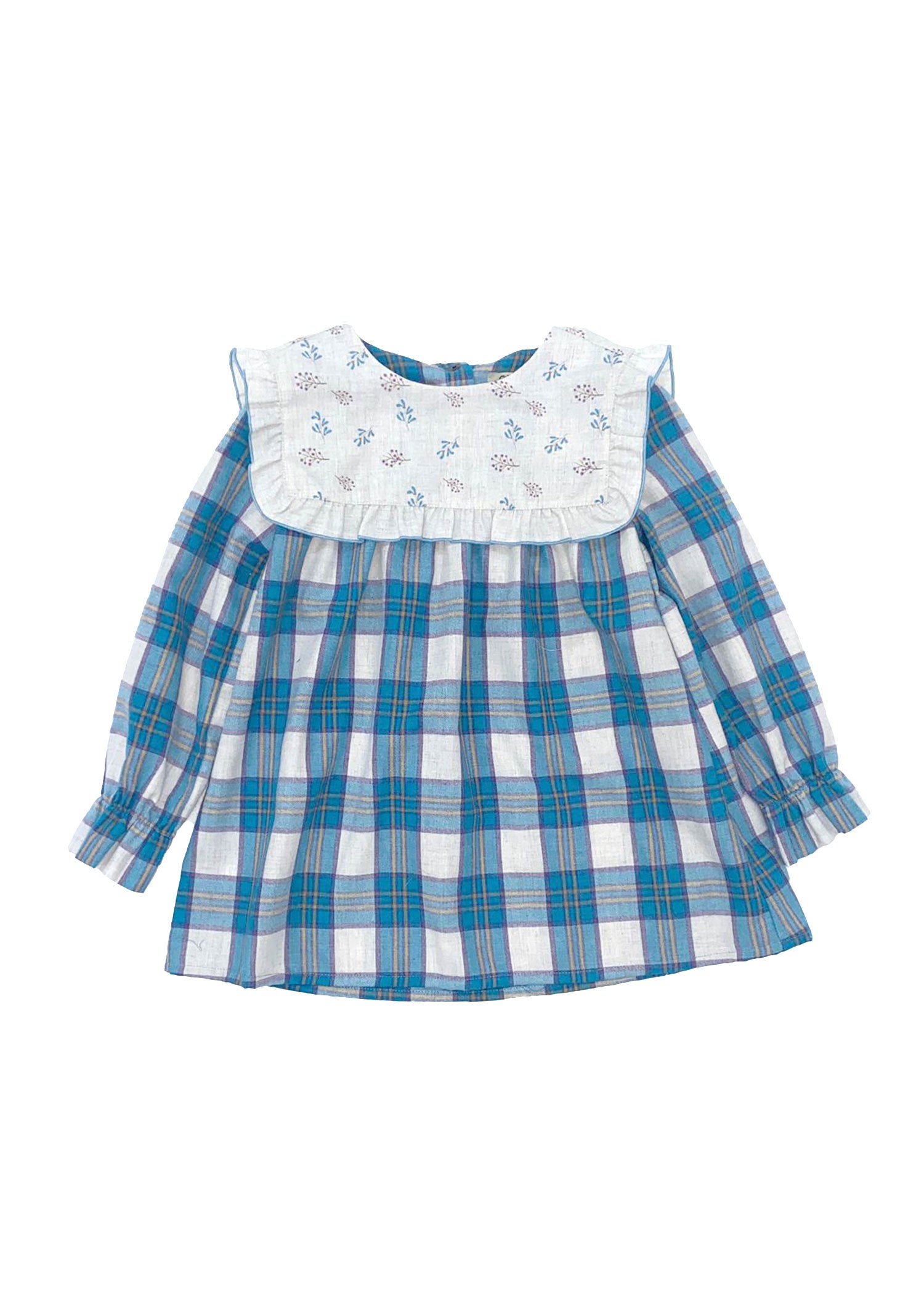 Plaid Blue Winter Little Girl Dress