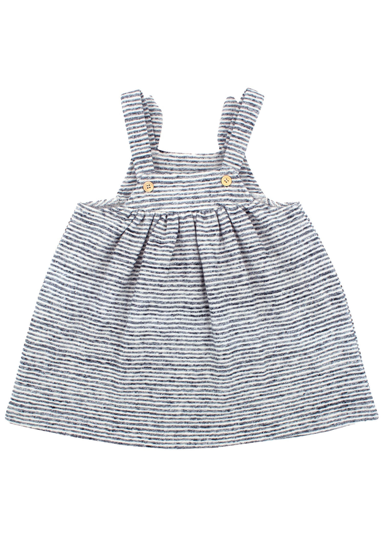 100% Cotton Ear-Adorned Strap Gray Winter Baby Girl Dress