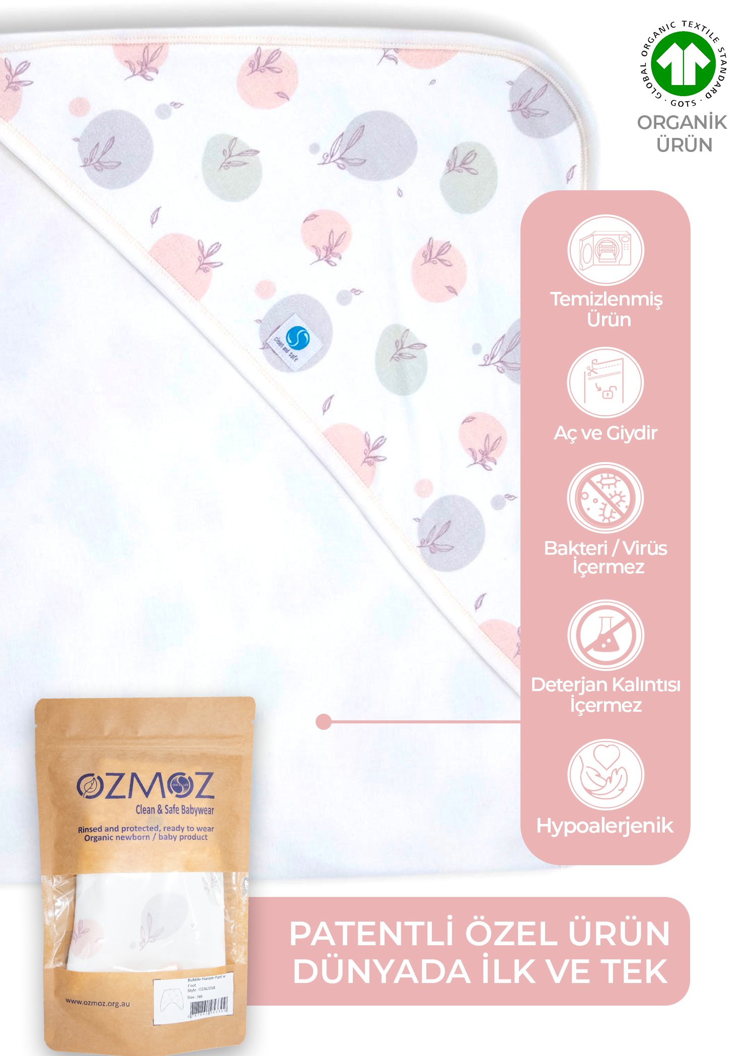Clean&Safe Organik Steril Temizlenmiş Organik Battaniye