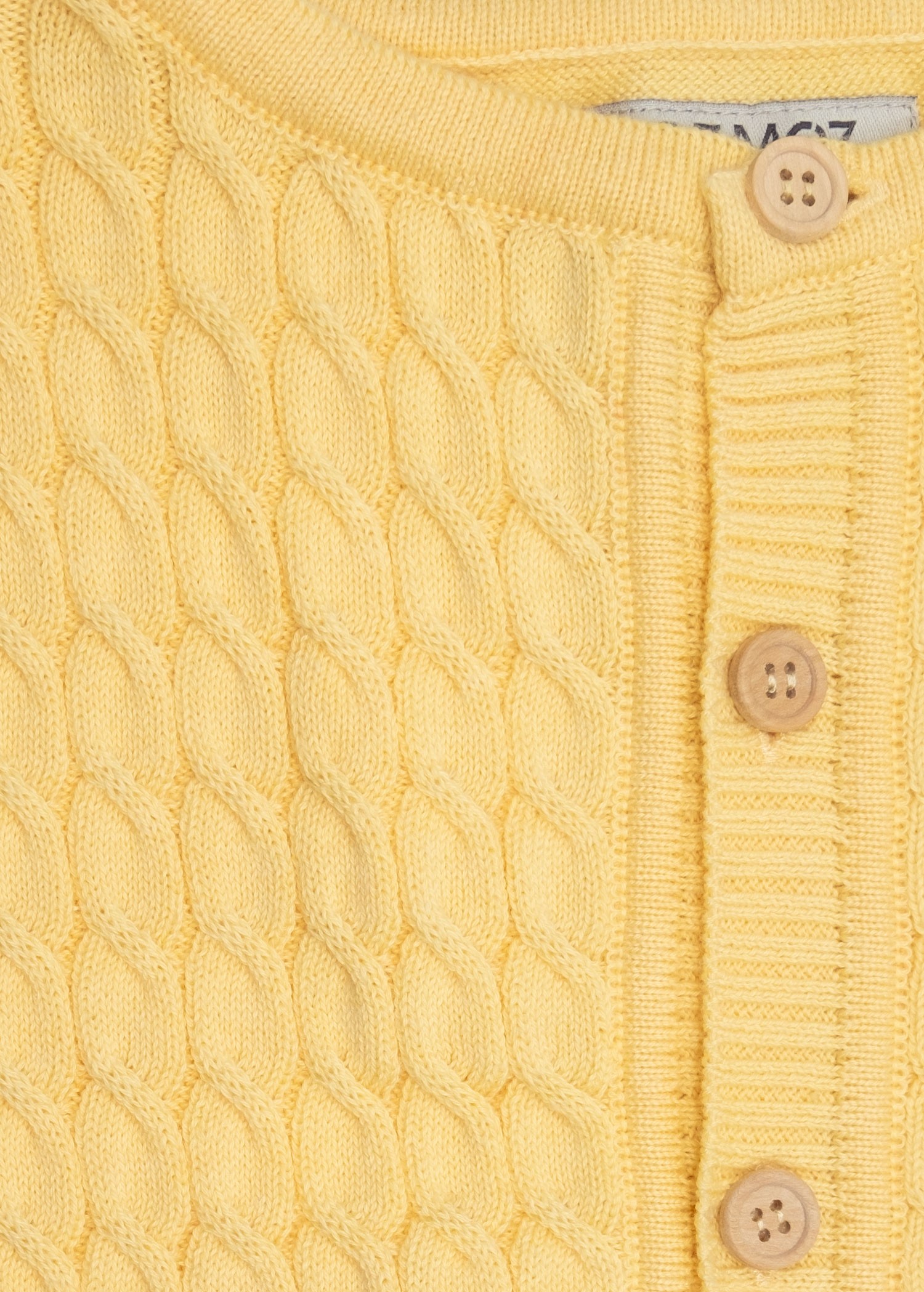 Organic Knitwear Knitted Long Sleeve Yellow Spring Coat Little Boy Cardigan