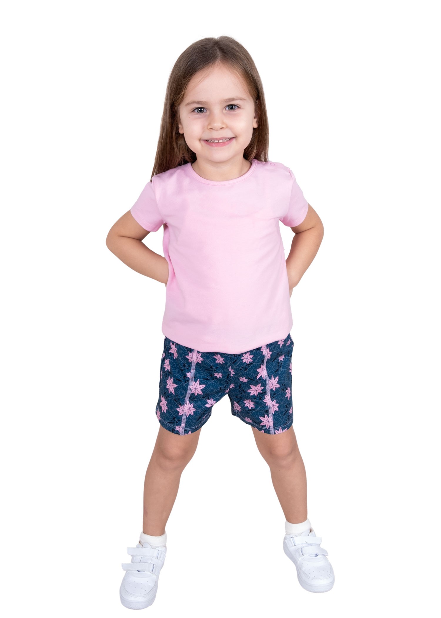 Cotton Pink Summer Baby Girl Shorts Tshirt Set