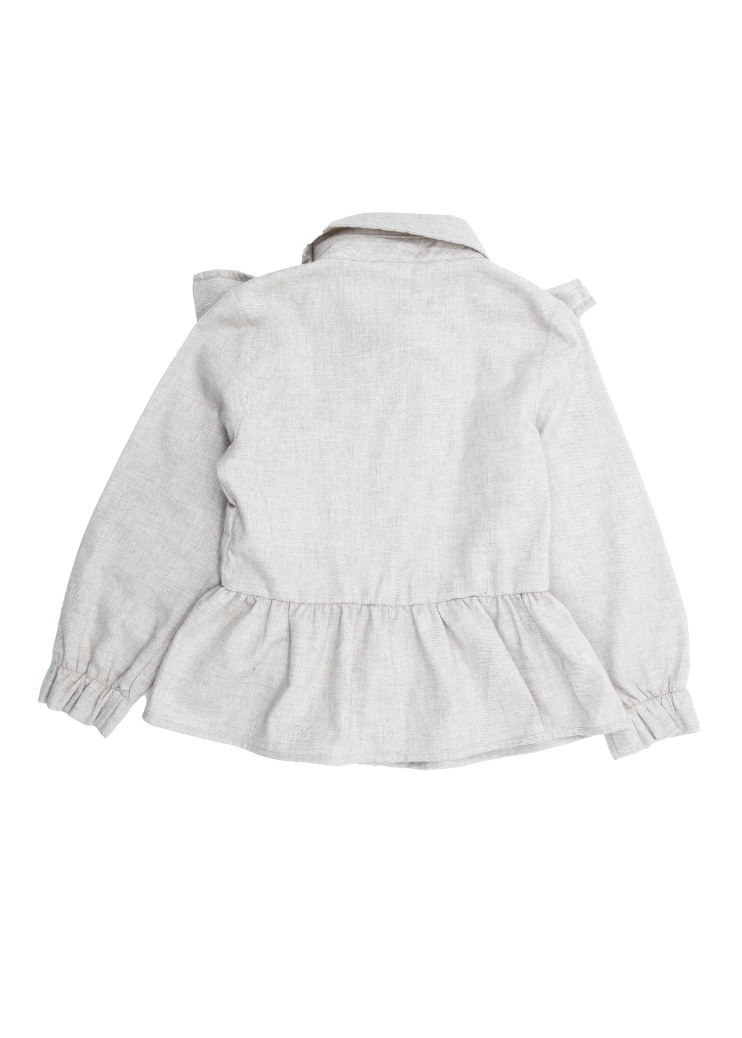 Ruffled Beige Winter Girl's Shirt