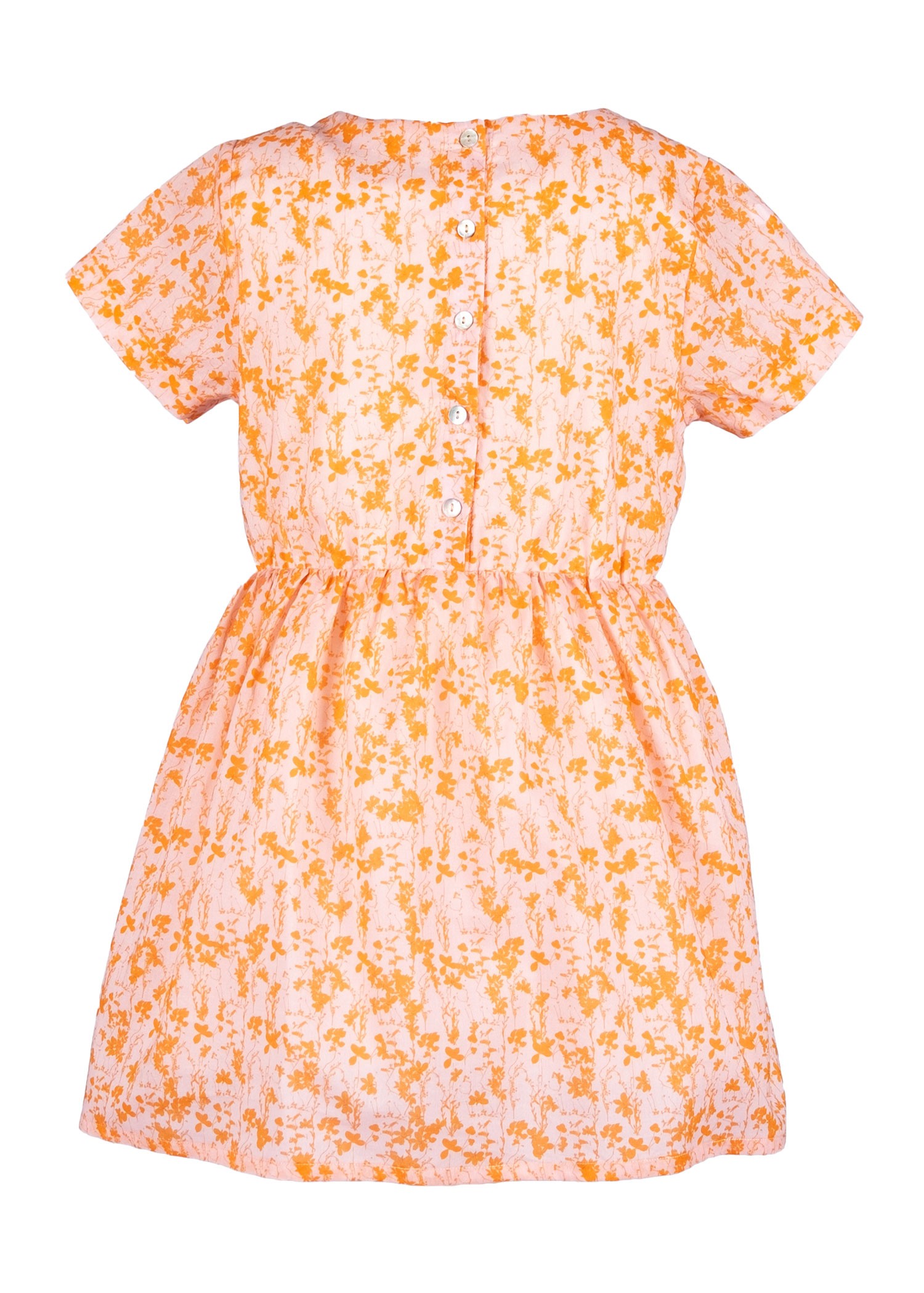 Cotton Floral Orange Summer Little Girl Dress