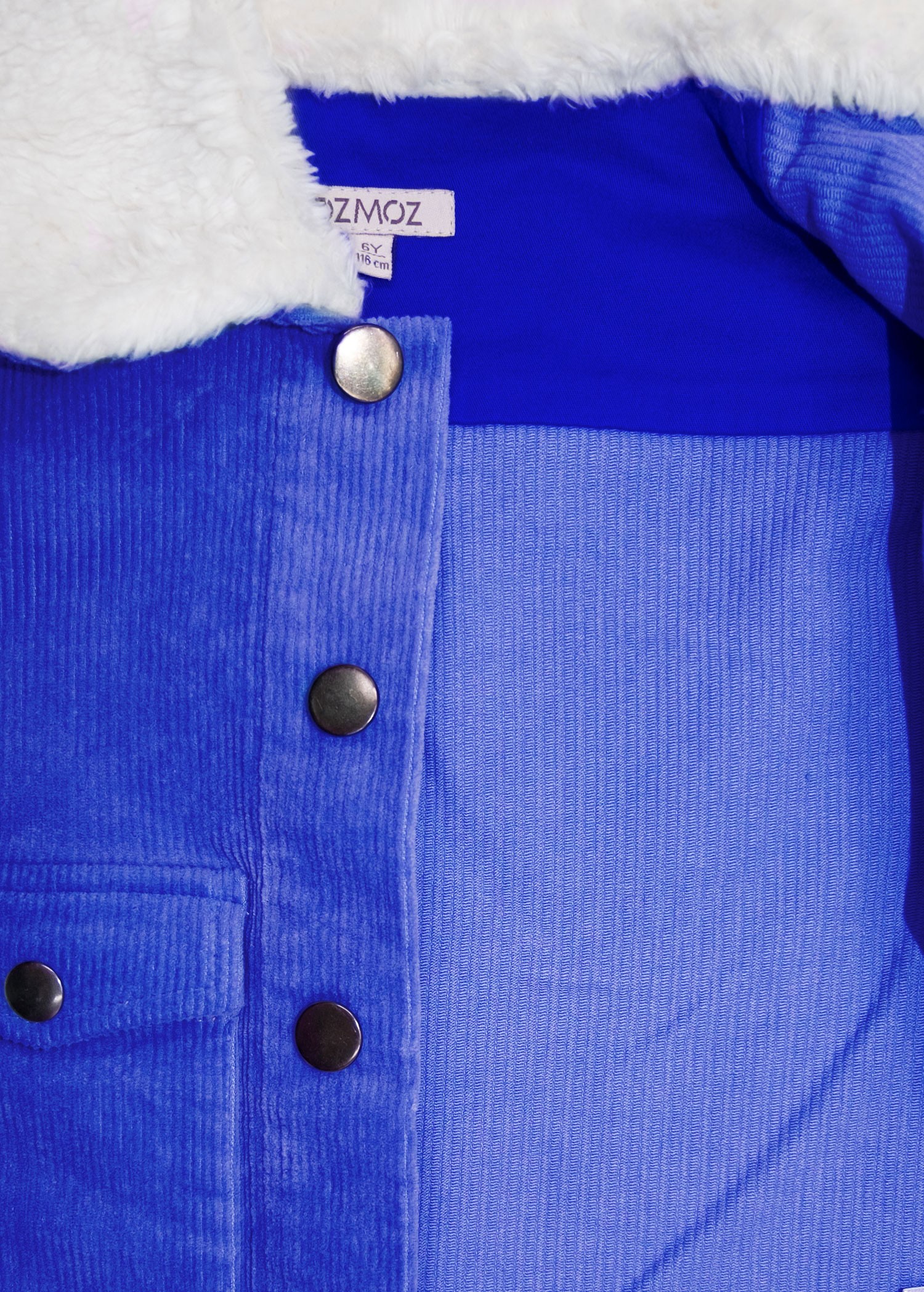 Corduroy Blue Sports Cut Winter Boy's Jacket