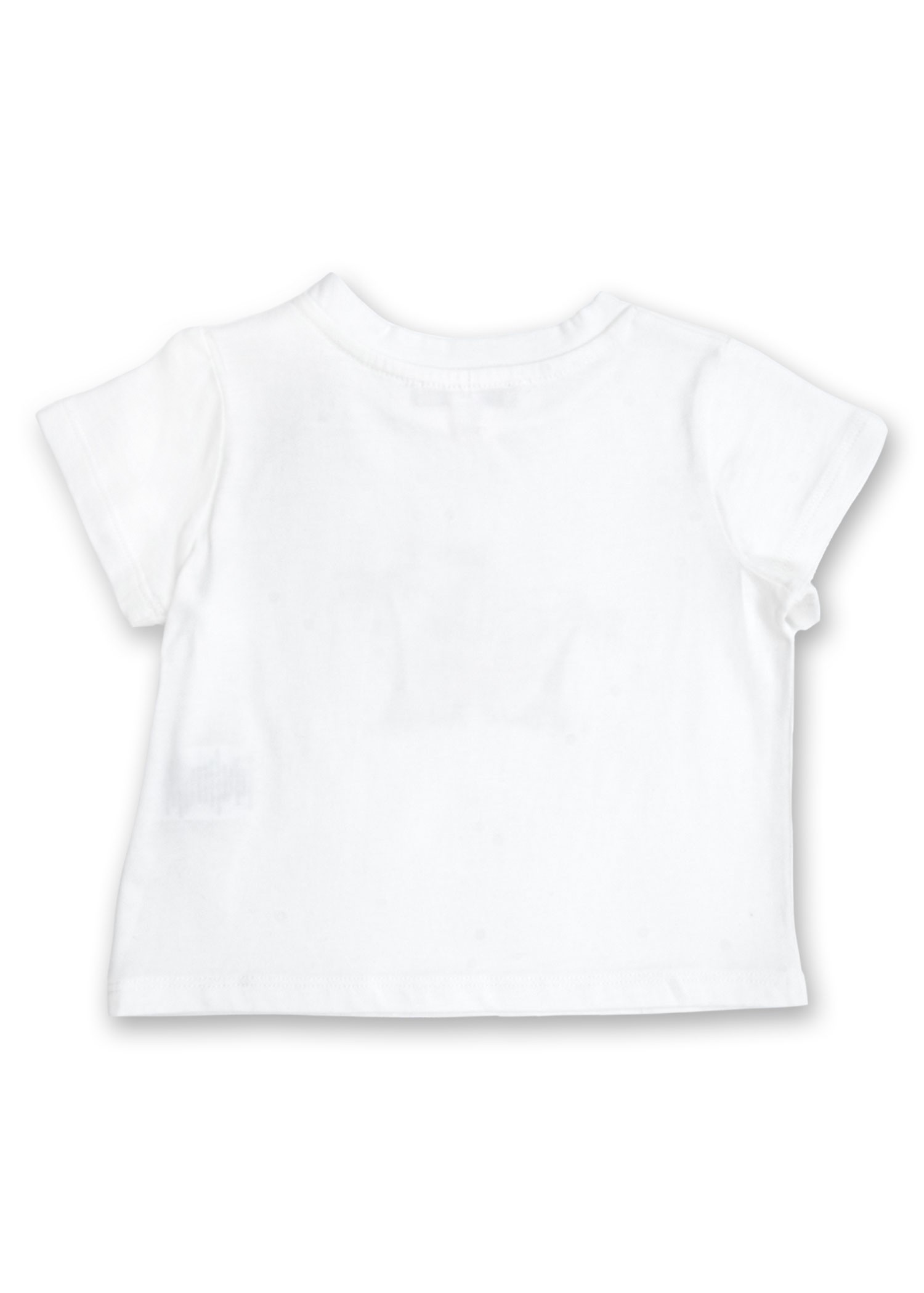 Organik Baskılı Beyaz Yazlık Unisex Bebek Tshirt