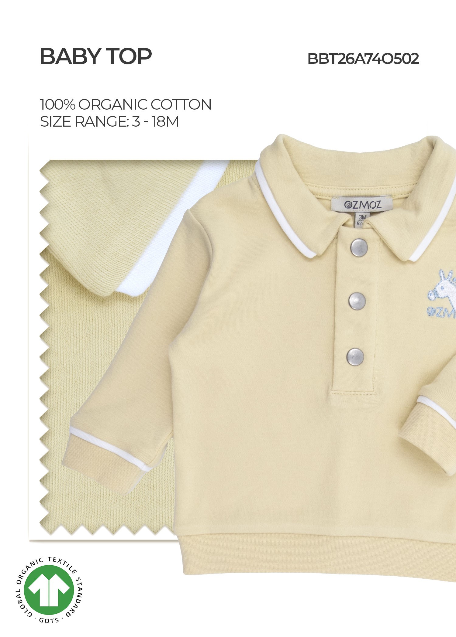 Organic Hay Yellow Baby Boy Top