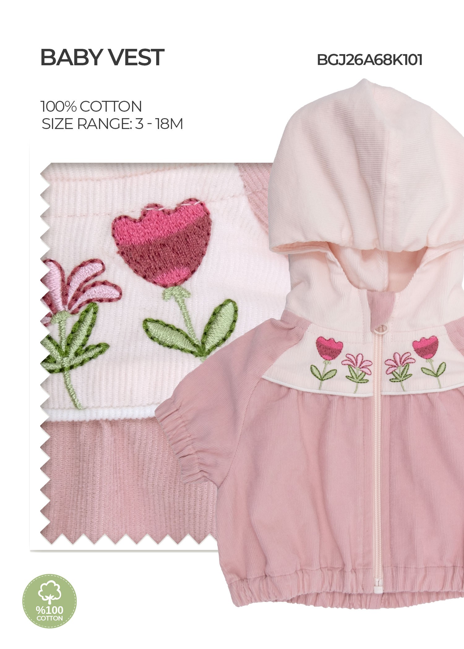 Pale Mauve Baby Girl Vest