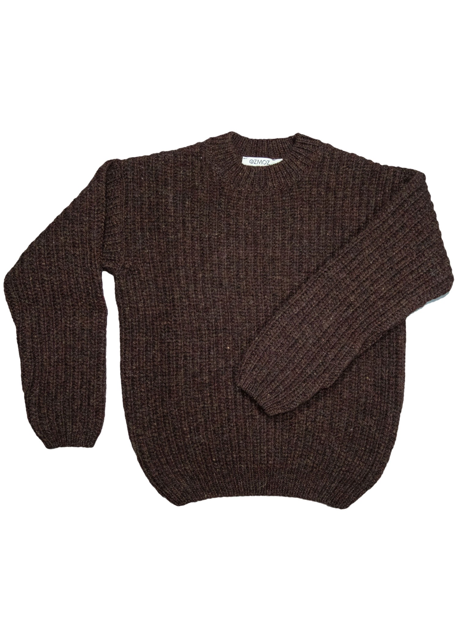 Organic Wool Thick Winter Brown Unisex Little Kids Knitwear Sweater