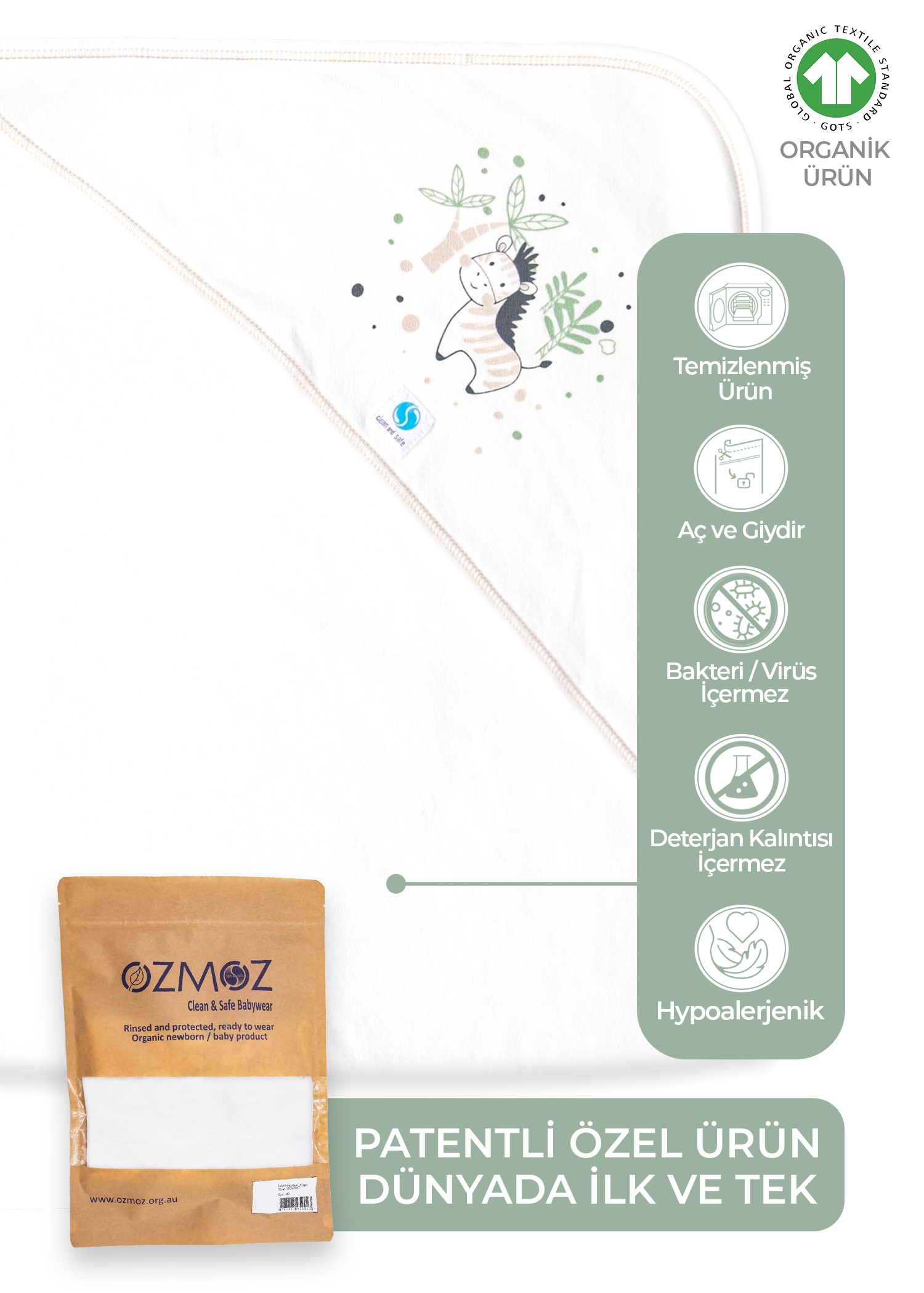 Clean&Safe Organik Steril Temizlenmiş Organik Battaniye