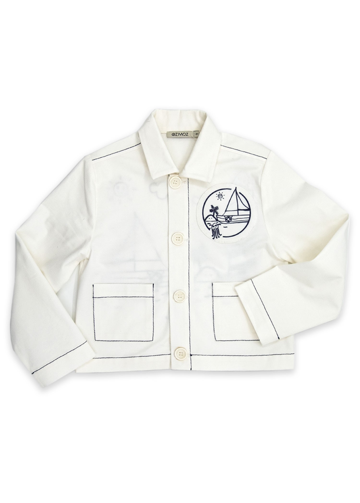 Organic Canvas White Spring Boy Coat