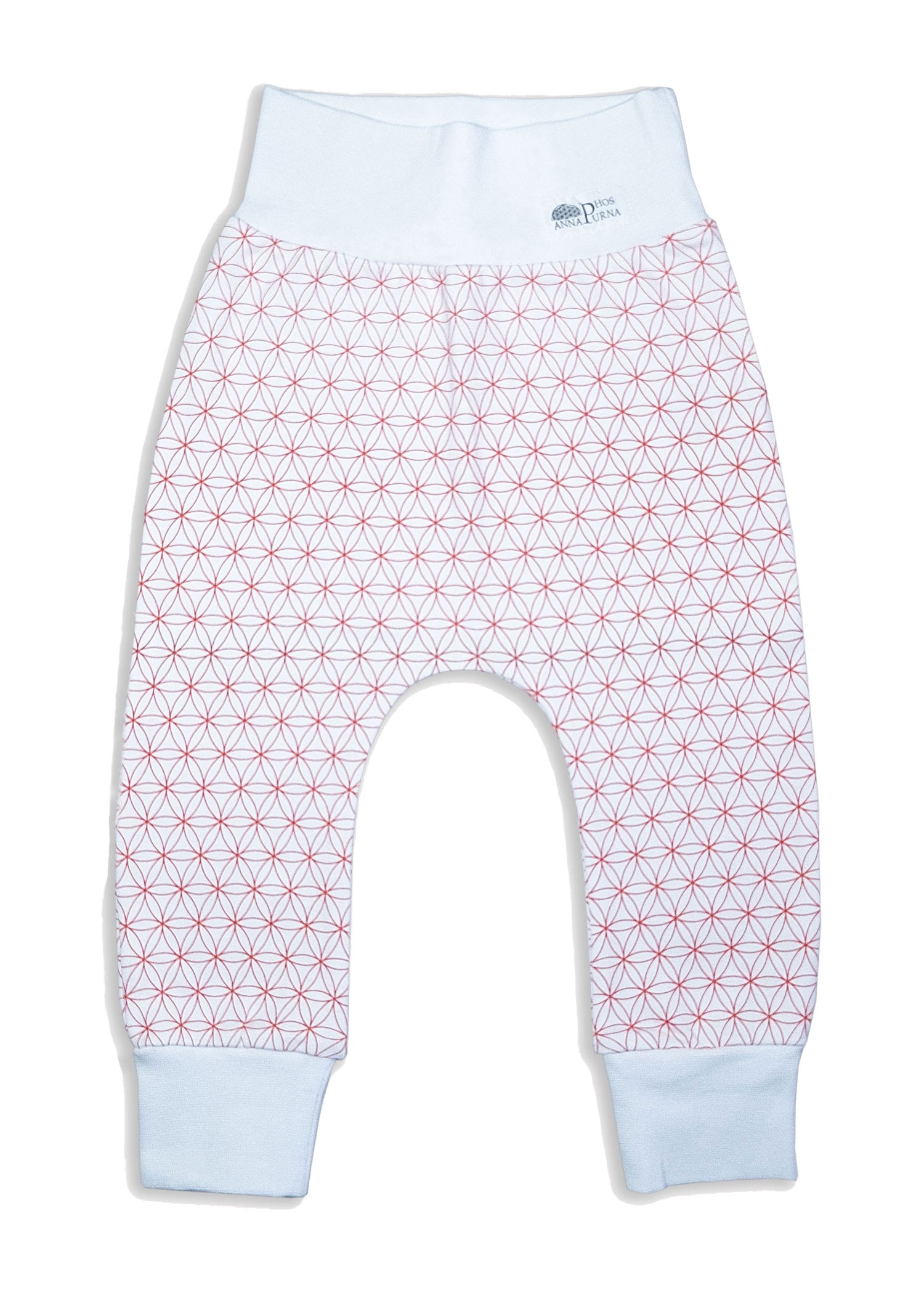 Organic Flower of Life Patterned White Baby Pants