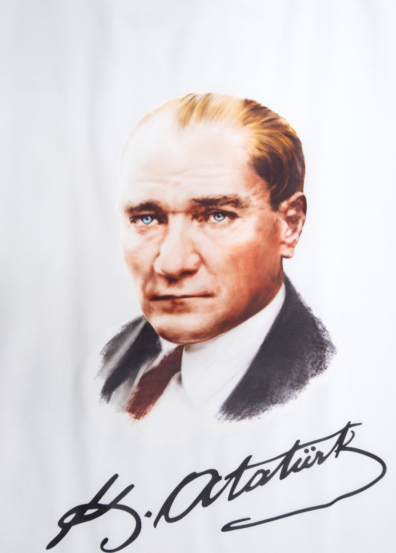Atatürk Baskılı Beyaz Yazlık Unisex Çocuk Tshirt
