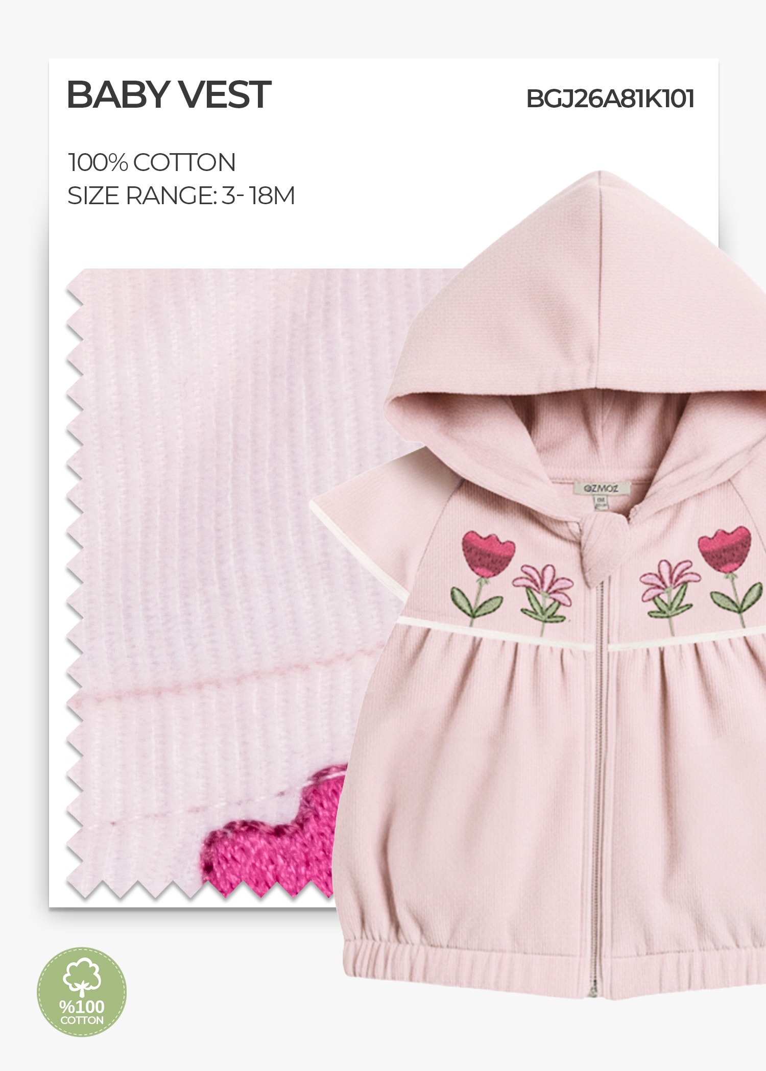 Cloud Pink Baby Girl Vest