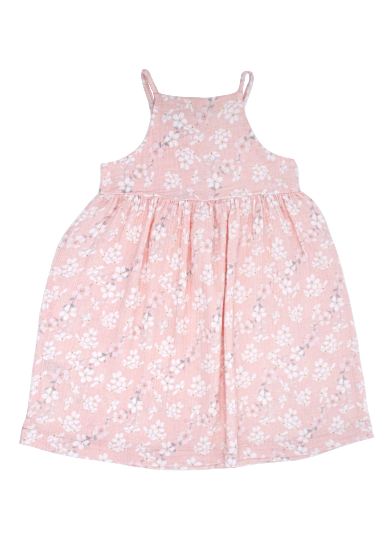 Organic Muslin Pink Strappy Summer Girl's Dress