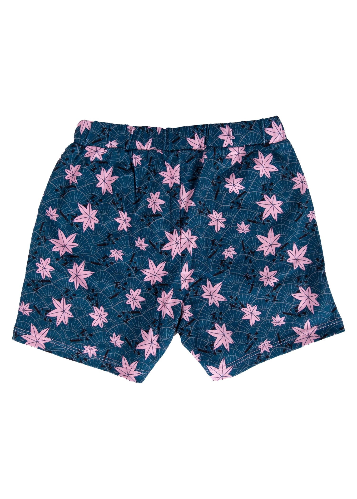 Cotton Floral Patterned Navy Blue Summer Little Girl Shorts