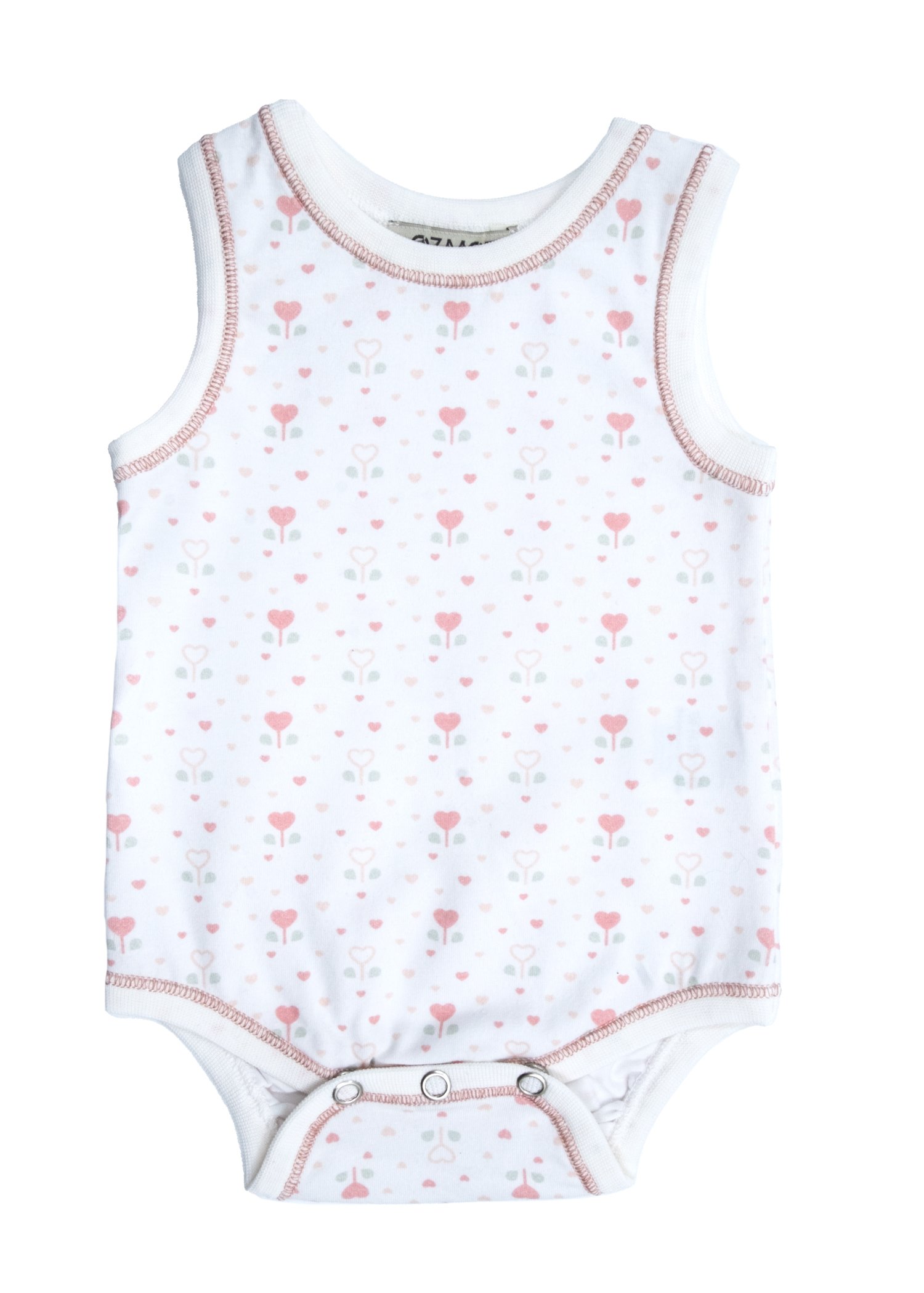 Organic Fish Patterned Sleeveless Baby Boy Bodysuit