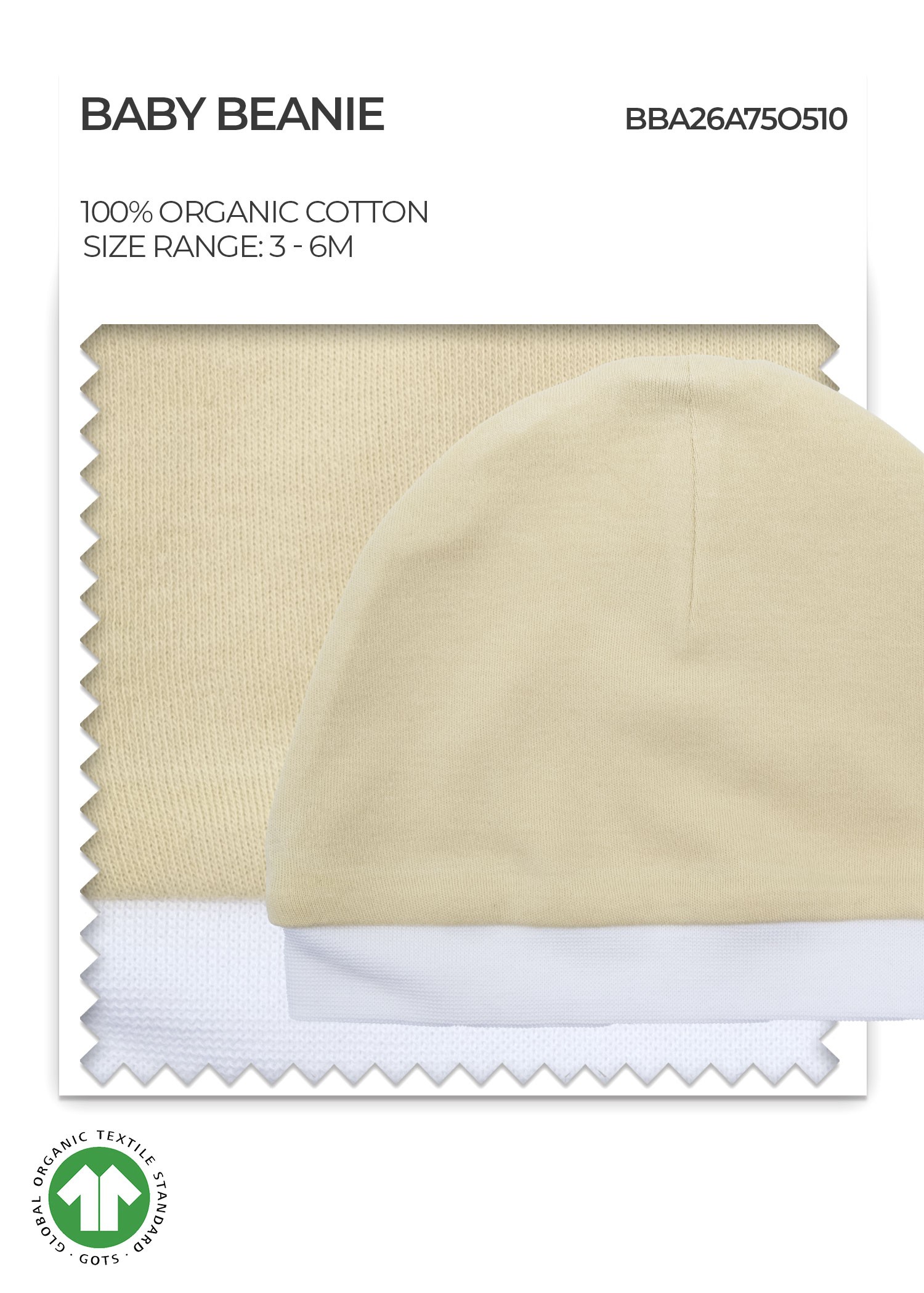 Organic Hay Yellow Baby Boy Beanie