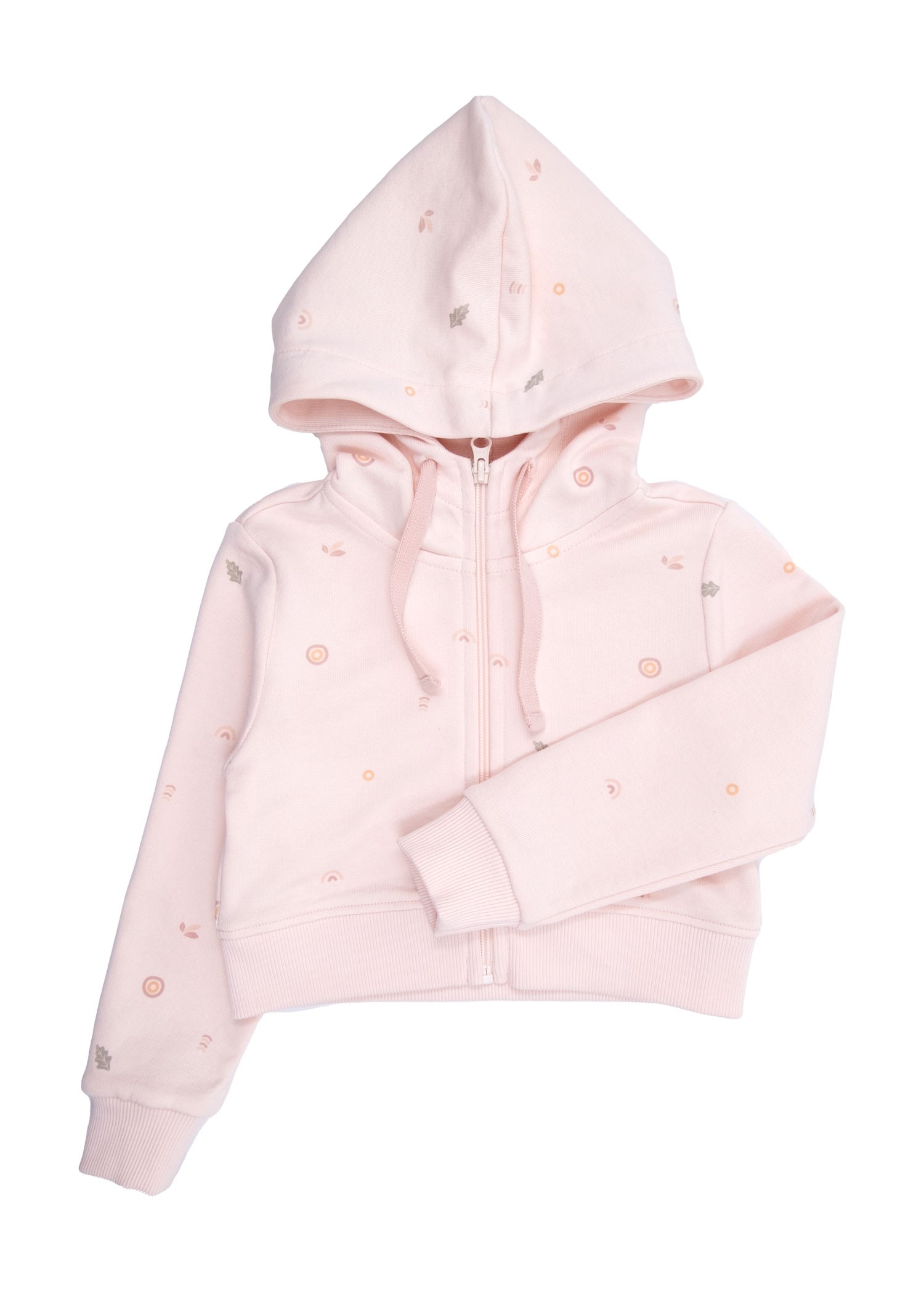 Organic Cloud Pink Patterned Toddler Girl Hoodie