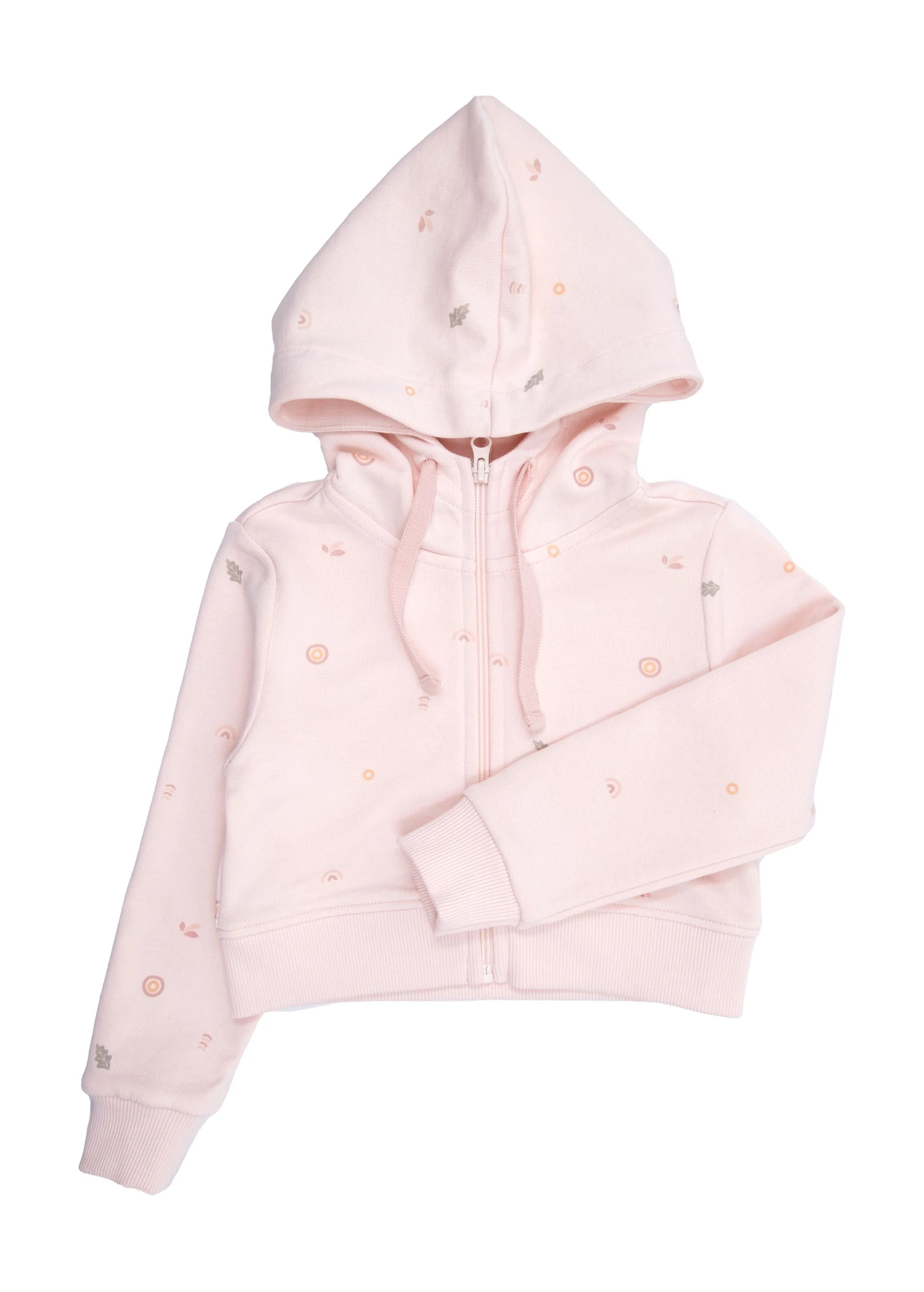 Organic Cloud Pink Patterned Toddler Girl Hoodie