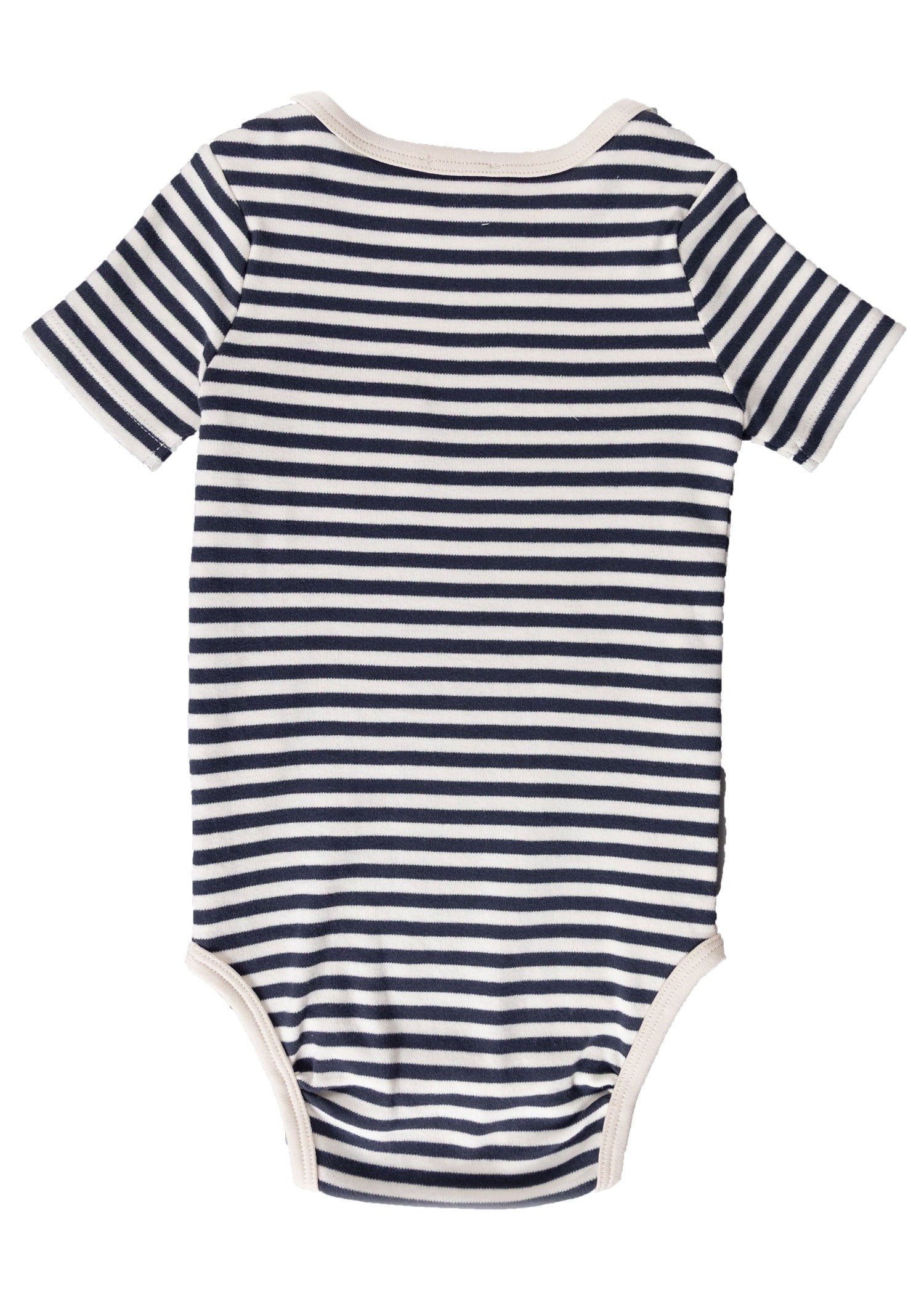 Organic Short Sleeve Striped Baby Boy Bodysuit