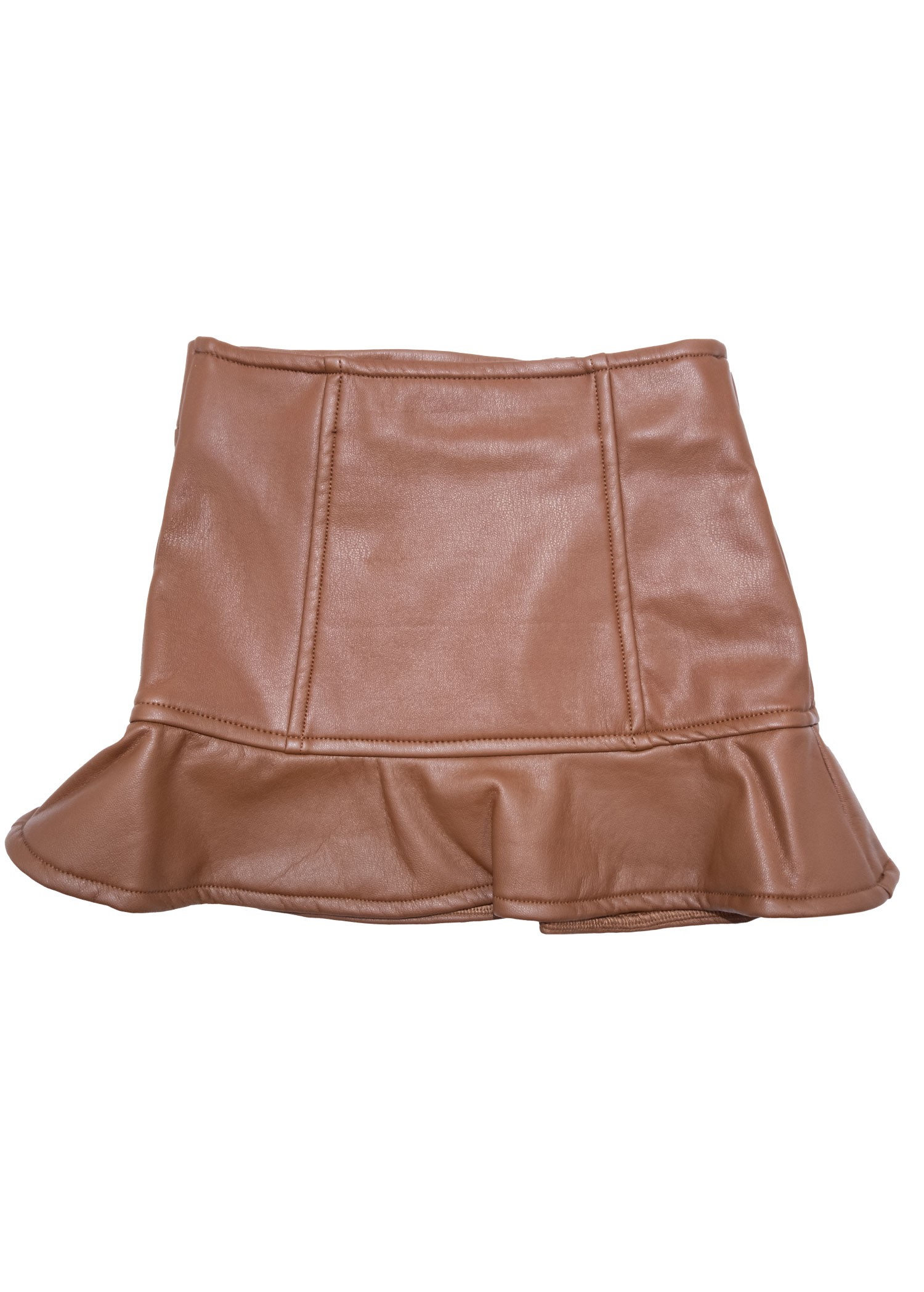 Velvet Lined Faux Leather Winter Girls Skirt