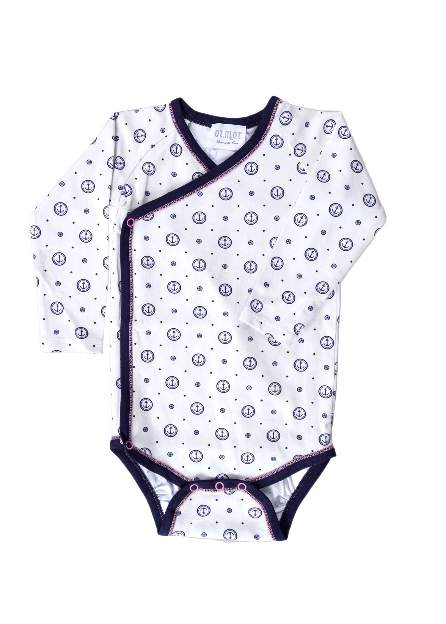 Organik Çapa Baskılı Kruvaze Unisex Bebek Body