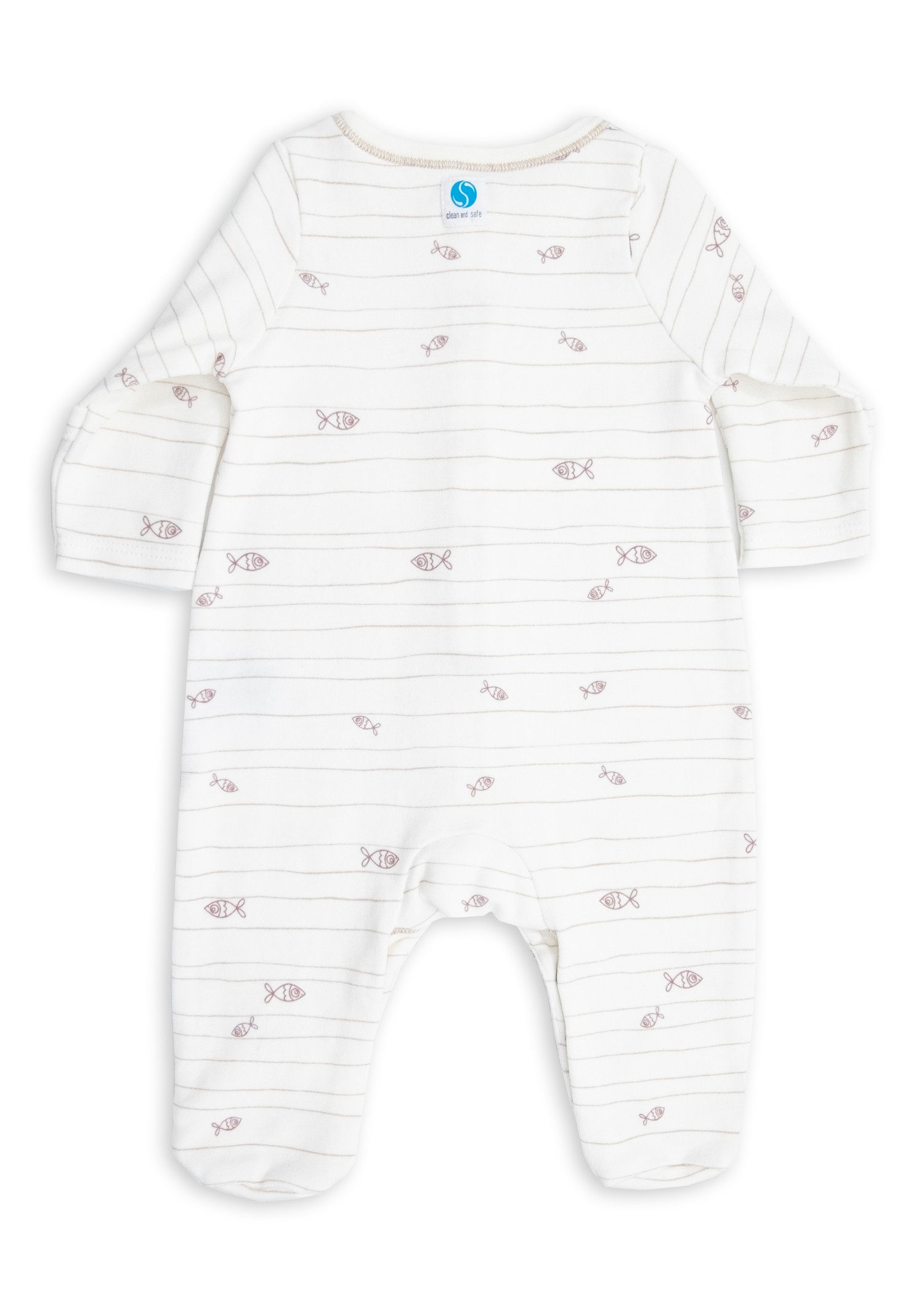 Clean and Safe Sterile Ready to Wear Organic Unisex Baby Overalls-Fish