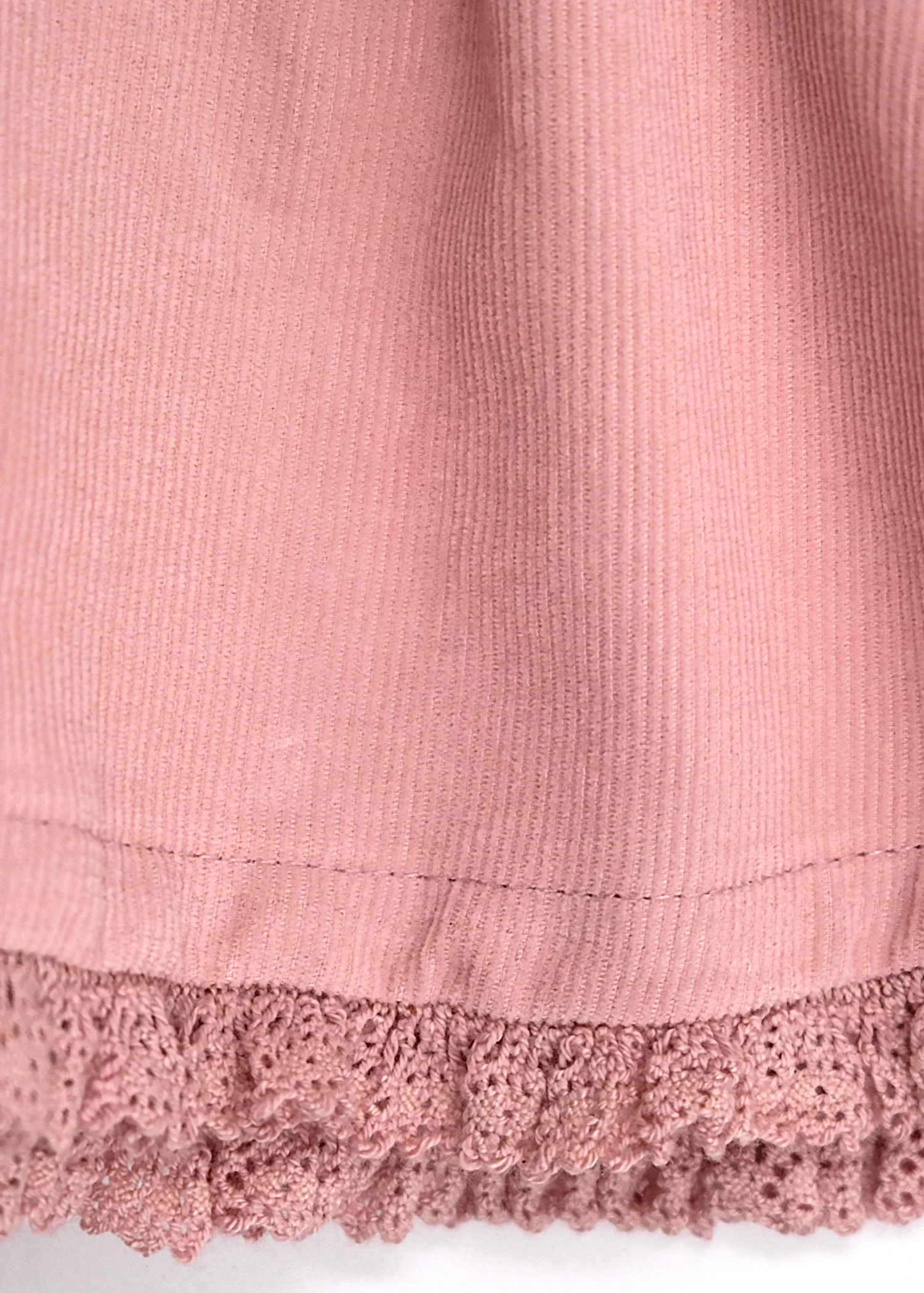 Kadife Dantelli Gül Kurusu Kışlık Kız Bebek Etek