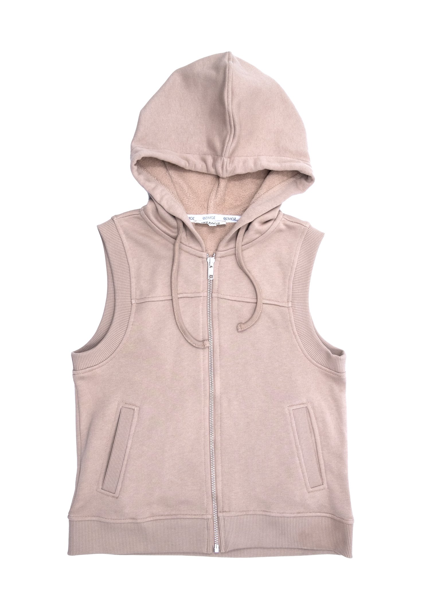 Organic Hooded Sleeveless Light Brown Winter Boys' Sports Vest