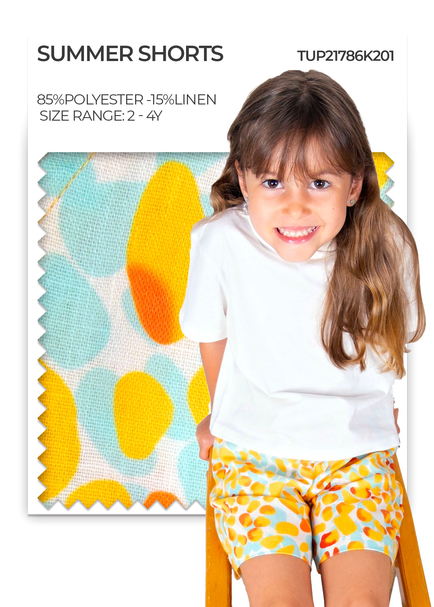 Colorful Fine Woven Summer Tiny Girls Shorts