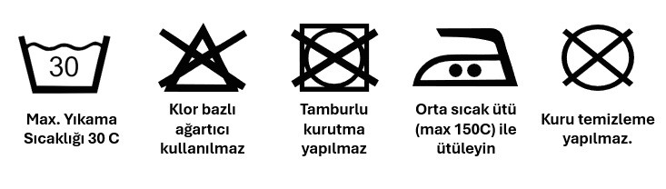 En çok kullanılan yıkama talimatı simgeleri