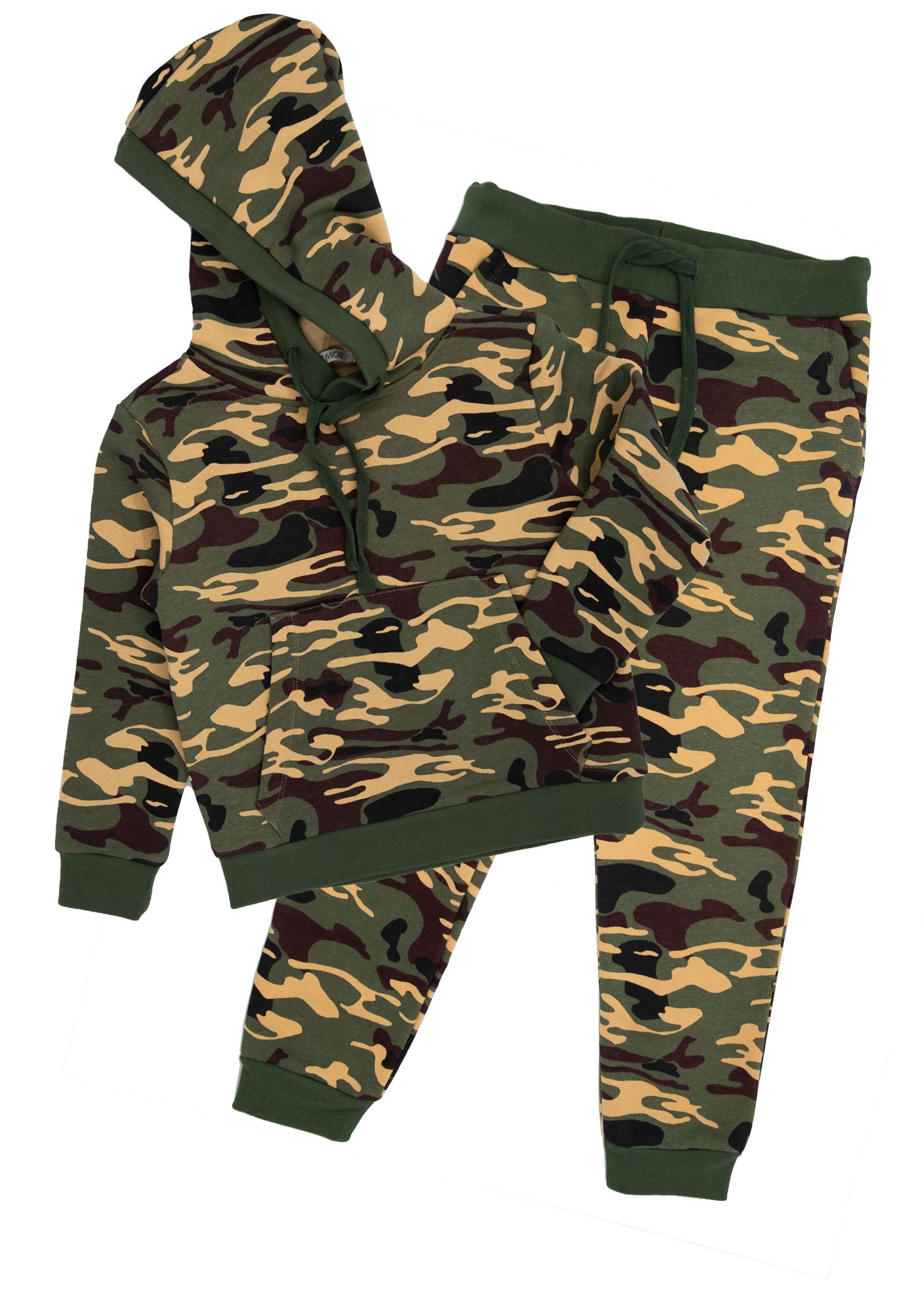 Raised Camouflage Pattern Winter Boys Tracksuit Set