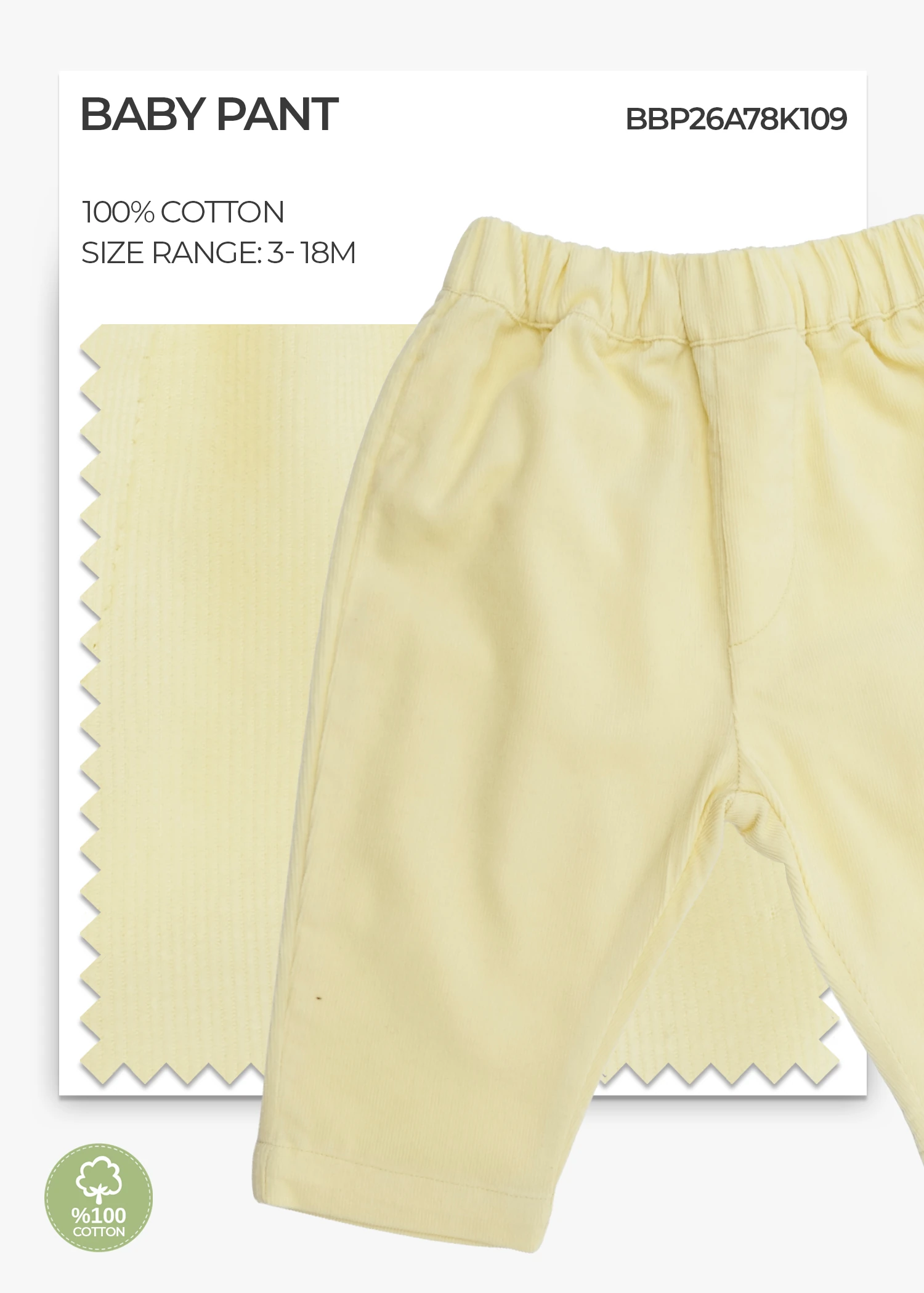 Hay Yellow Baby Boy Pants