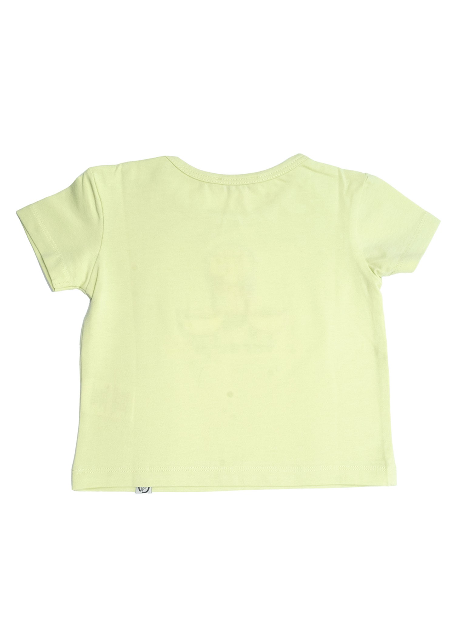 Green Summer Baby Girl Tshirt with Organic Dino Embroidery