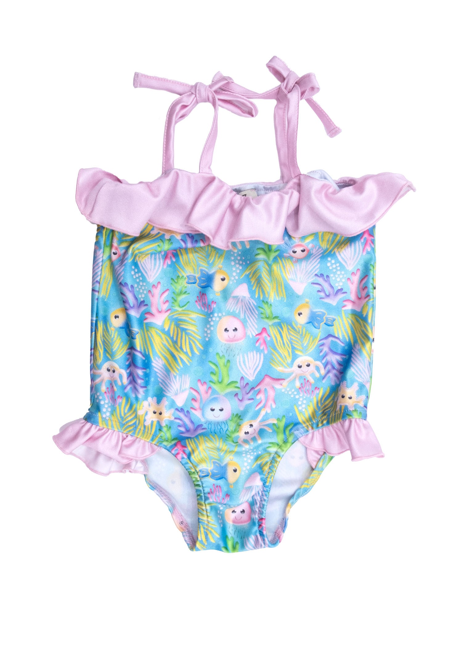 +50 UV Protection Strappy Little Girl's Swimsuit