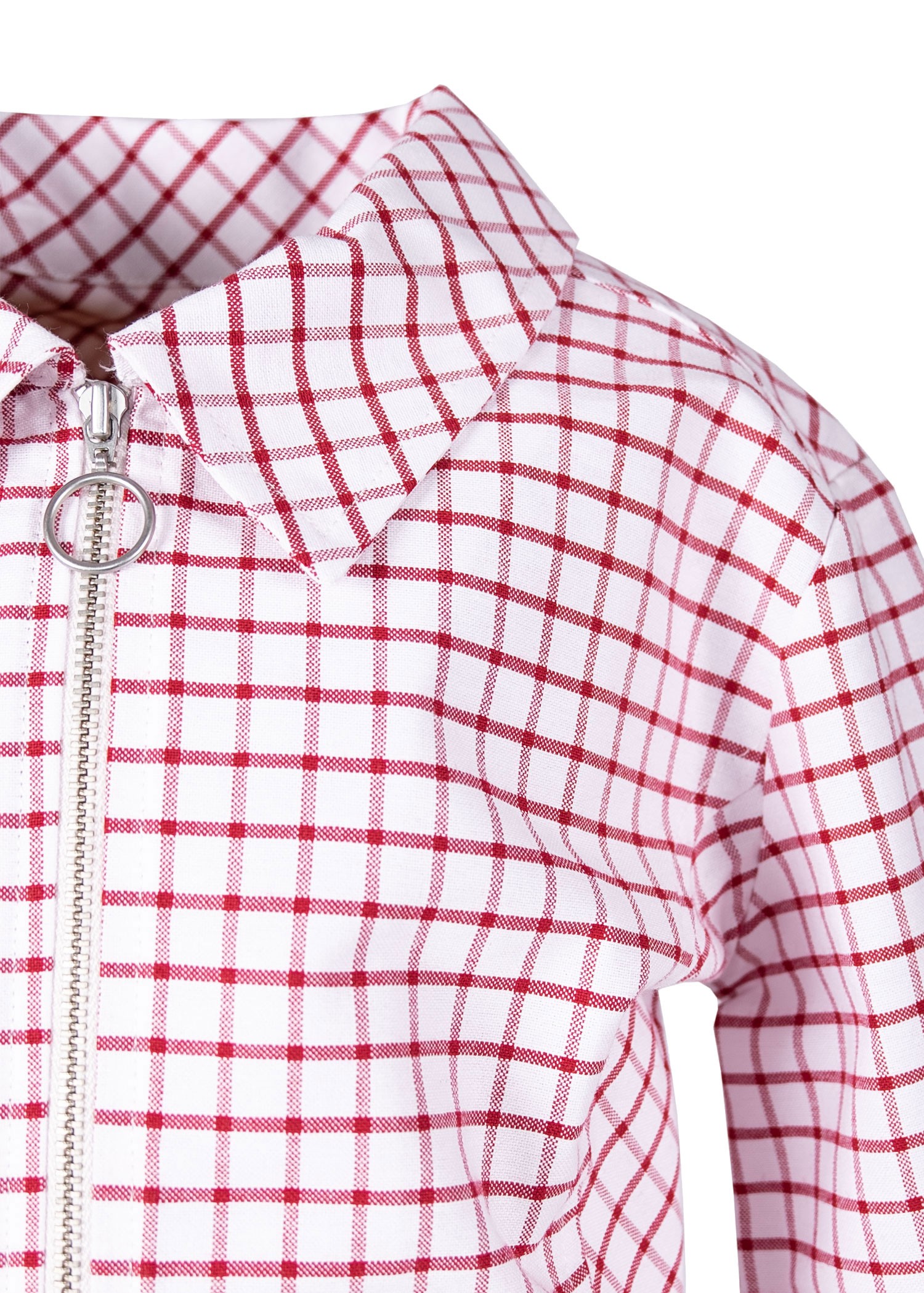 Cotton Sport Plaid Red Spring Coat for Girls